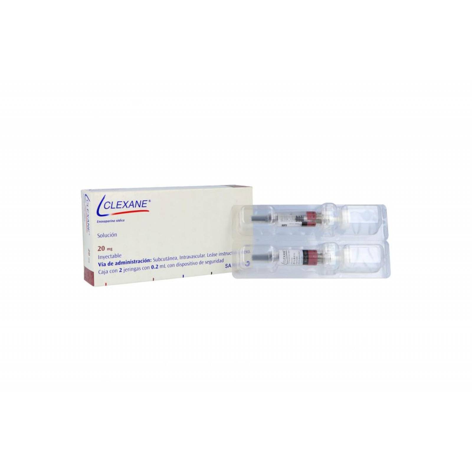 Clexane 20 mg Solución Caja con 2 Jeringas con 0.2 mL - RX 