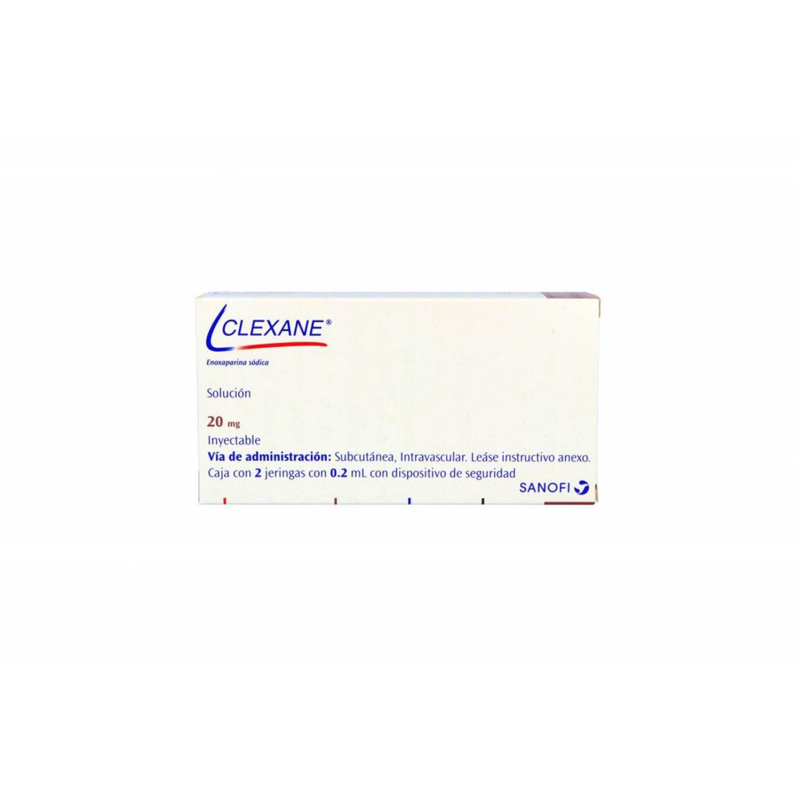 Clexane 20 mg Solución Caja con 2 Jeringas con 0.2 mL - RX 