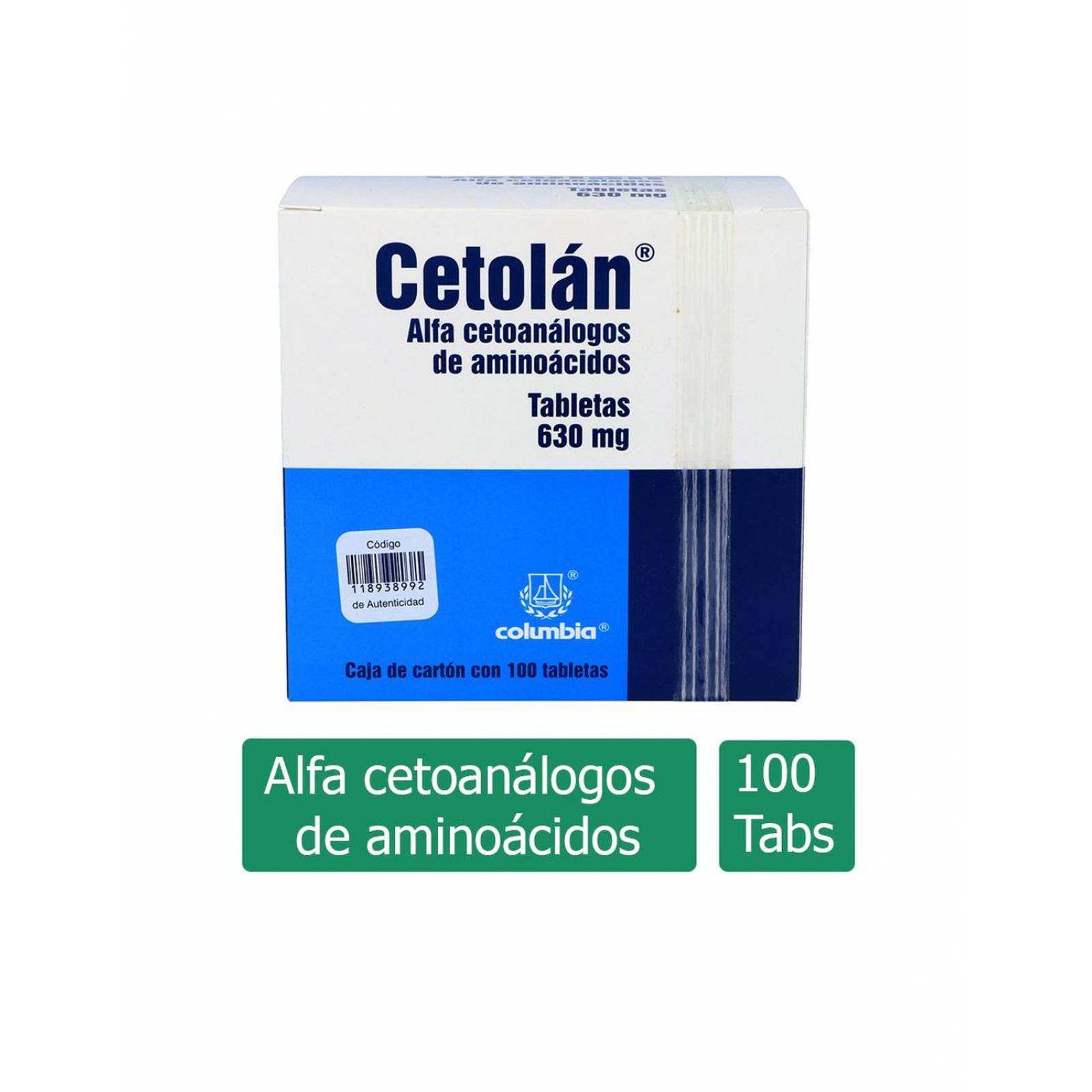Cetolán 630 mg Caja Con 100 Tabletas 
