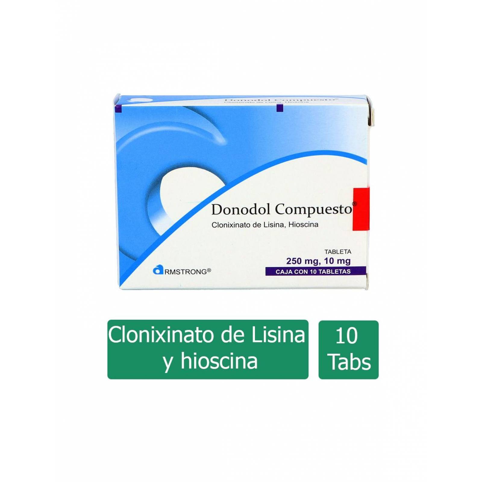 Donodol Compuesto 250 mg /10 mg Caja Con 10 Tabletas 