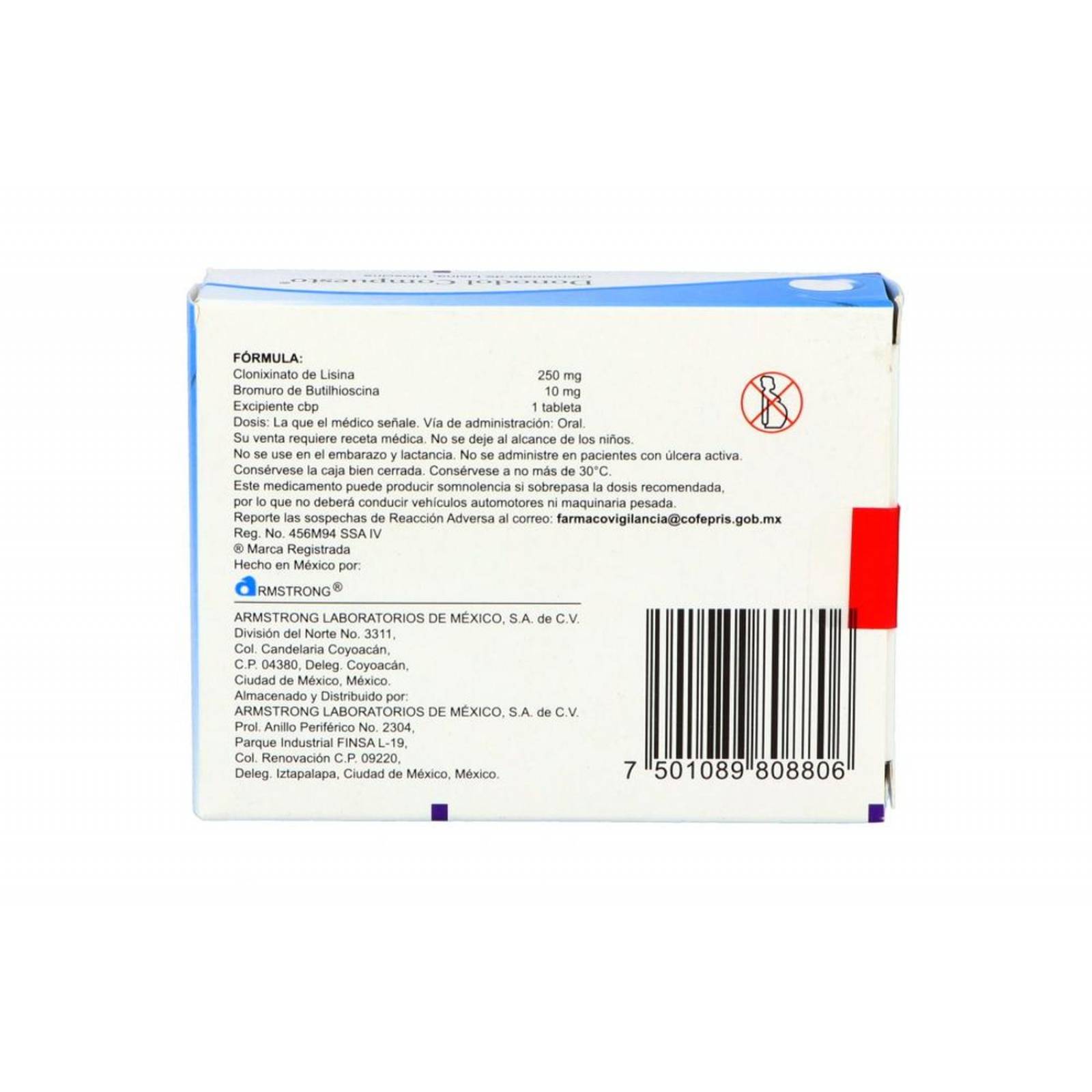 Donodol Compuesto 250 mg /10 mg Caja Con 10 Tabletas 