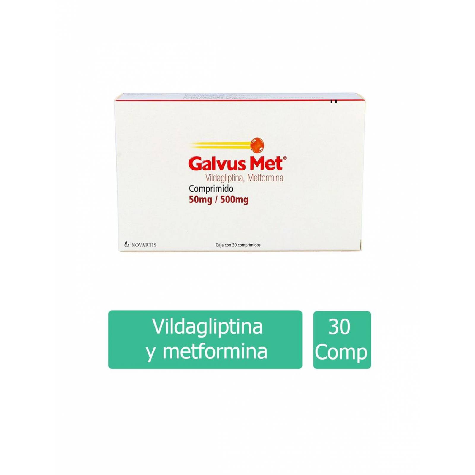 Galvus Met 50 mg /500 mg Caja Con 30 Comprimidos 