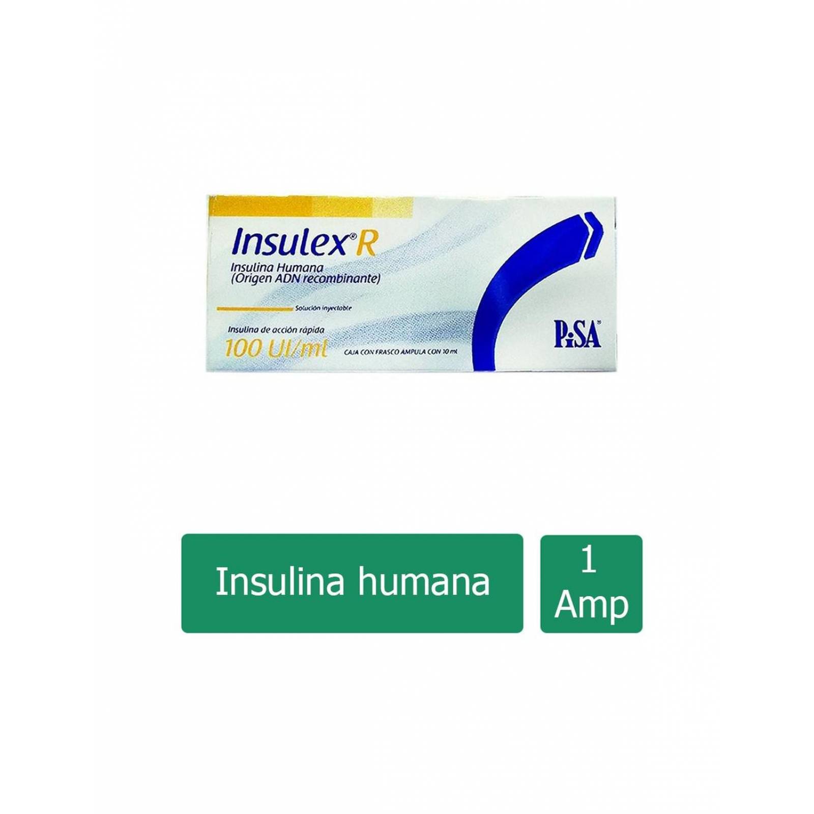 Insulex R 100 UI / mL Caja Con 1 Frasco Ampula - RX3 
