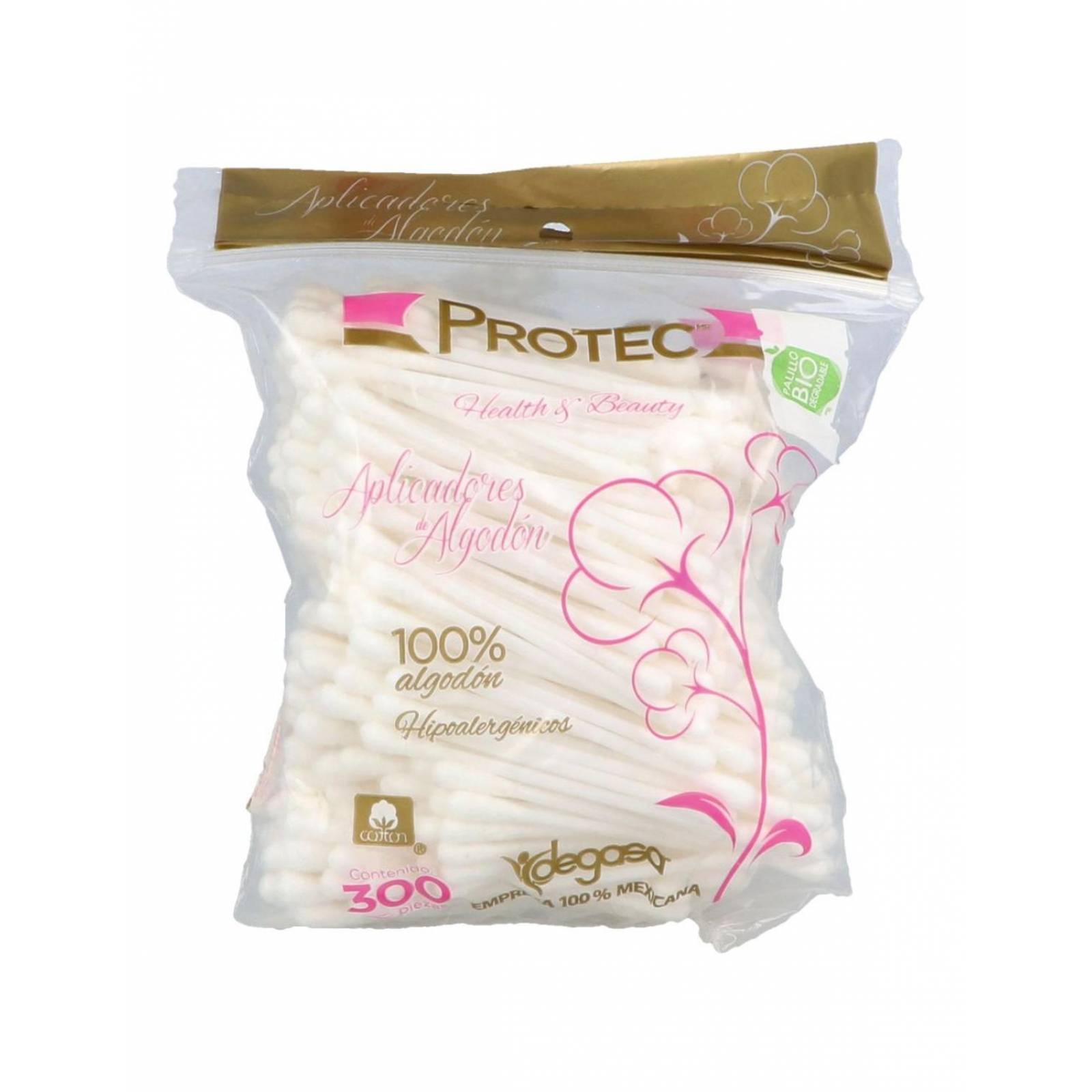 Protec Limpiecitos Aplicadores De Algodón Bolsa Con 300 Piezas 