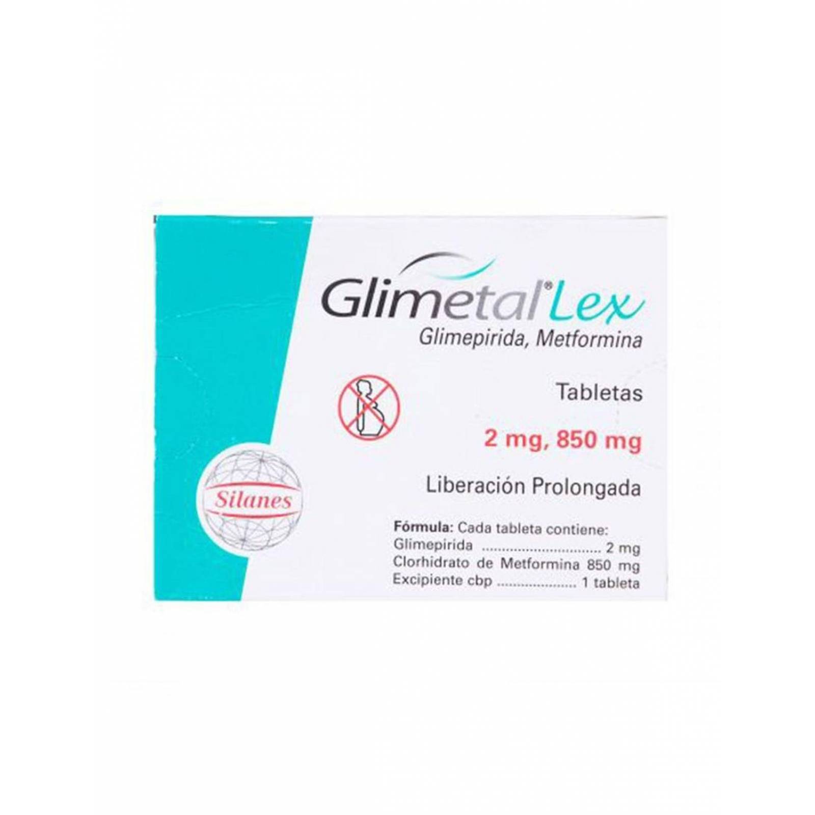 Glimetal Lex 2 mg / 850 mg Caja Con 16 Tabletas 