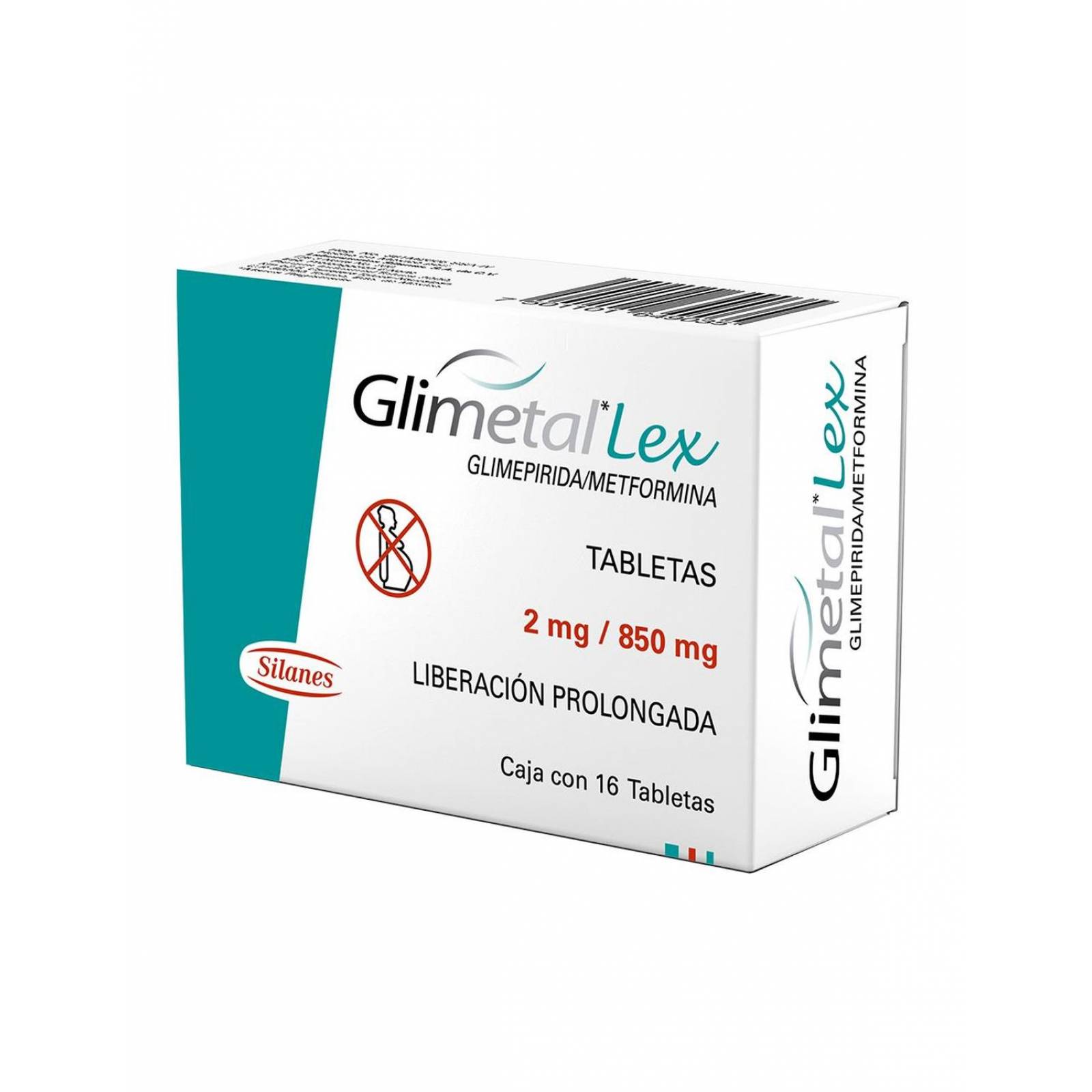 Glimetal Lex 2 mg / 850 mg Caja Con 16 Tabletas 