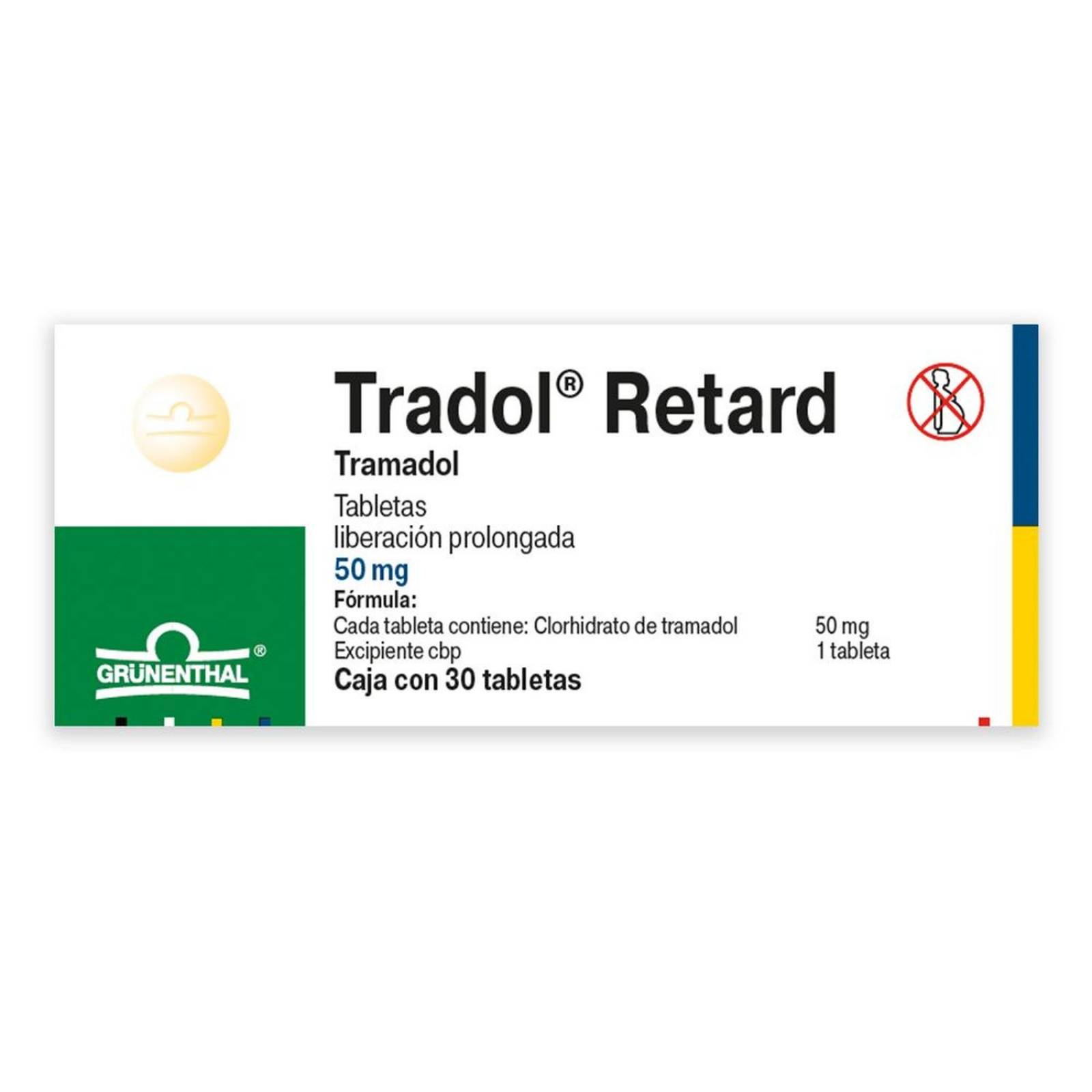 Tradol Retard 50 mg Caja Con 30 Tabletas 