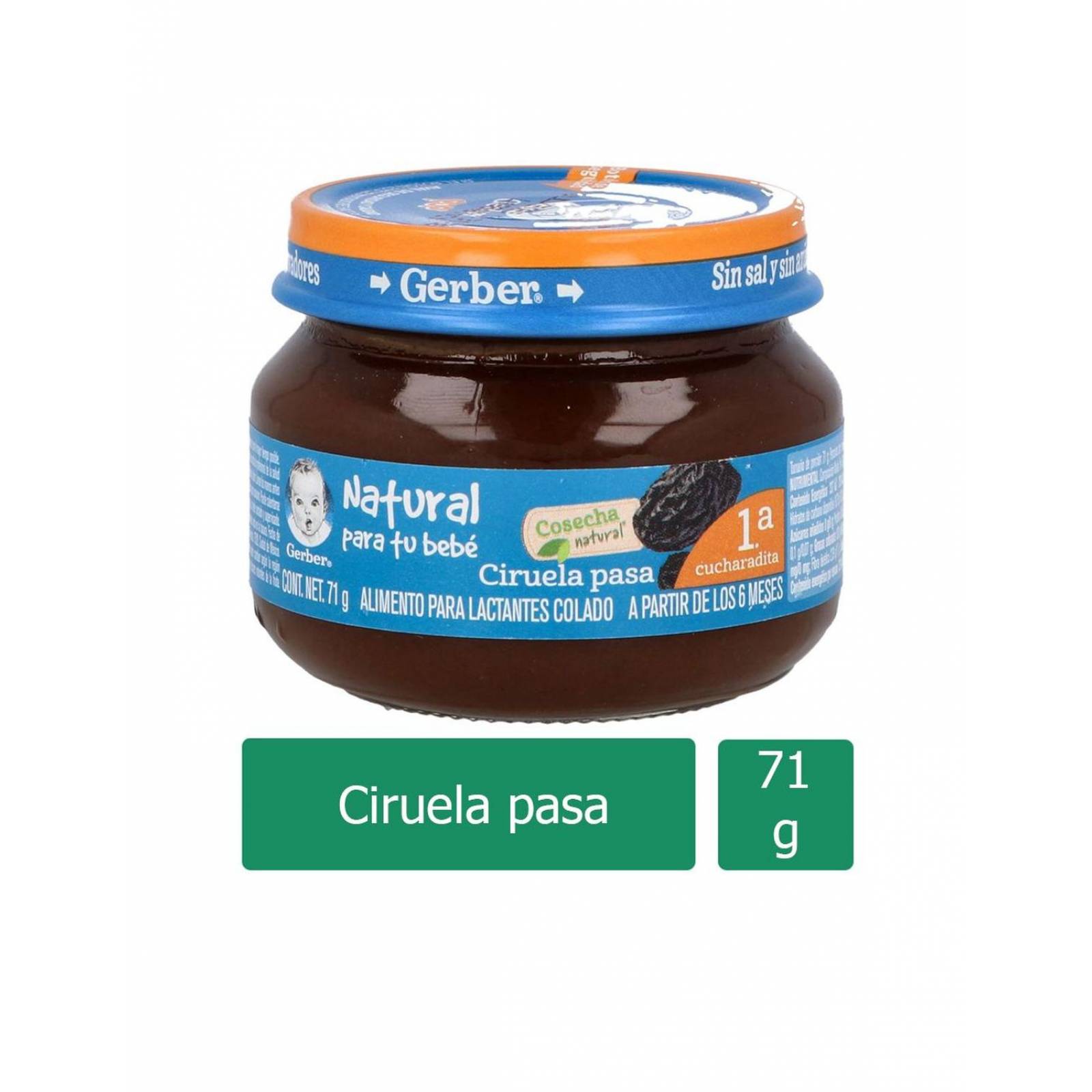 Gerber Papilla Frasco Con 71 g - Ciruela Pasa 