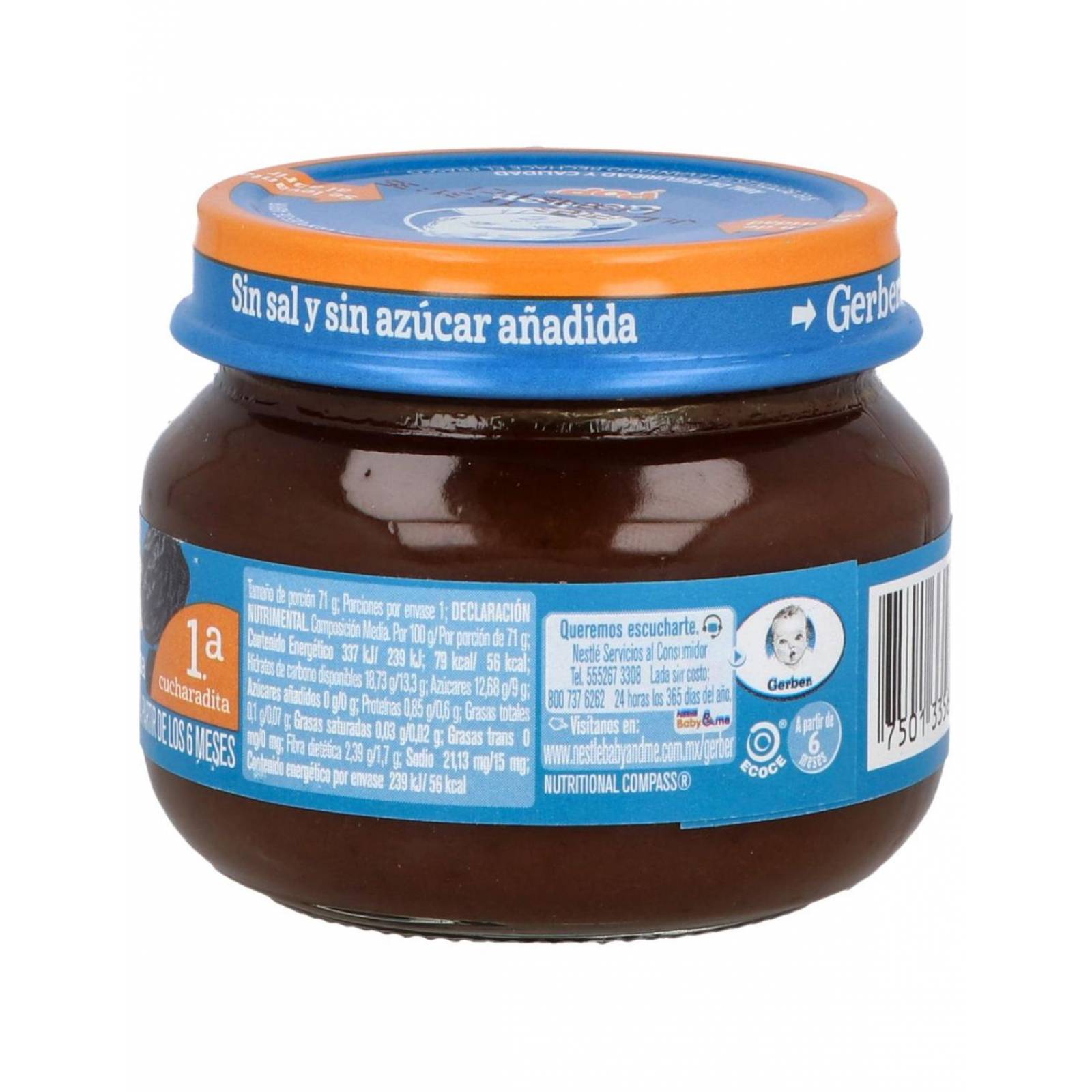 Gerber Papilla Frasco Con 71 g - Ciruela Pasa 