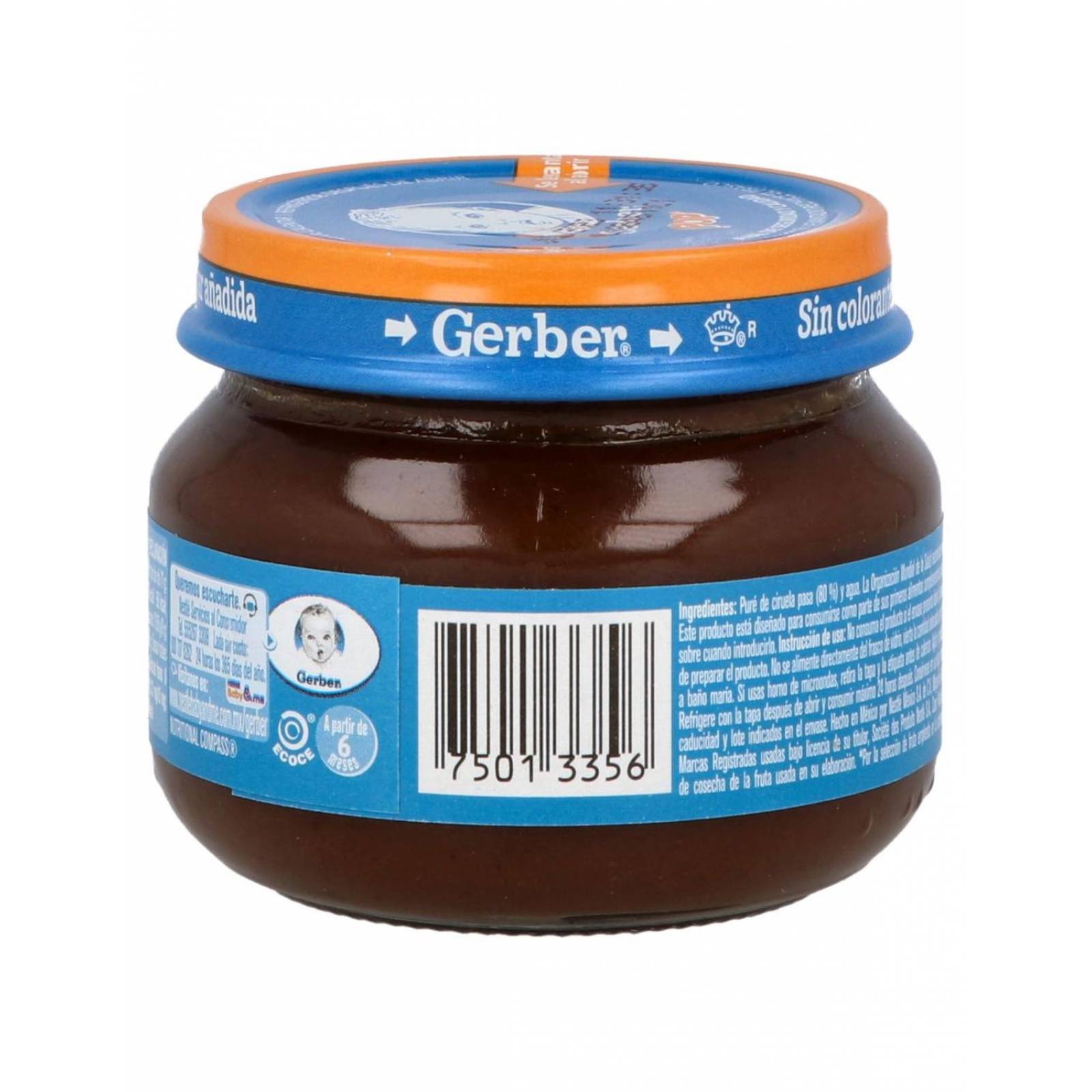 Gerber Papilla Frasco Con 71 g - Ciruela Pasa 