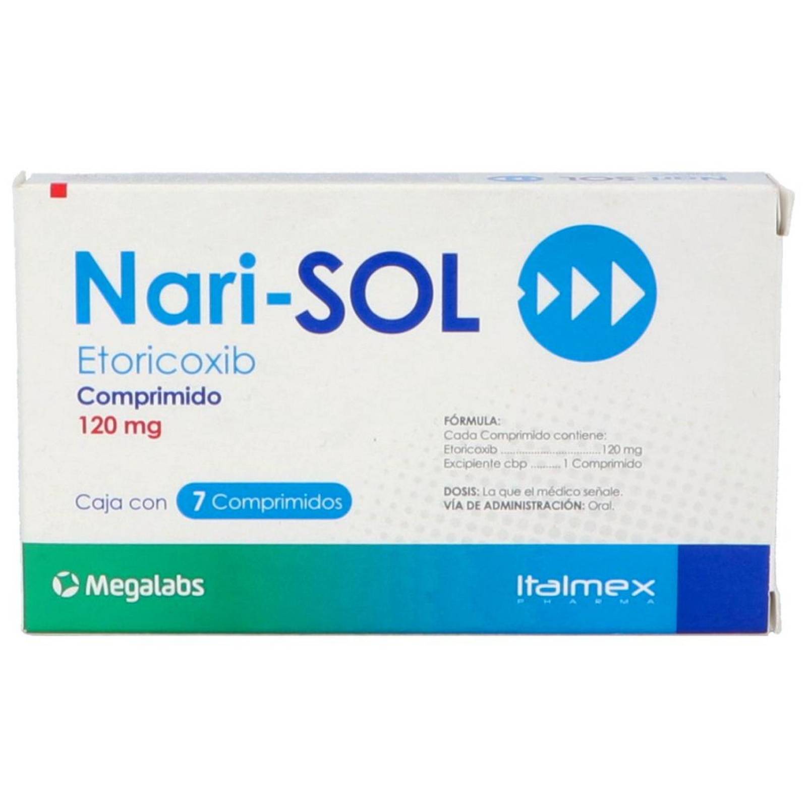 Narisol 120 mg Caja Con 7 Comprimidos 