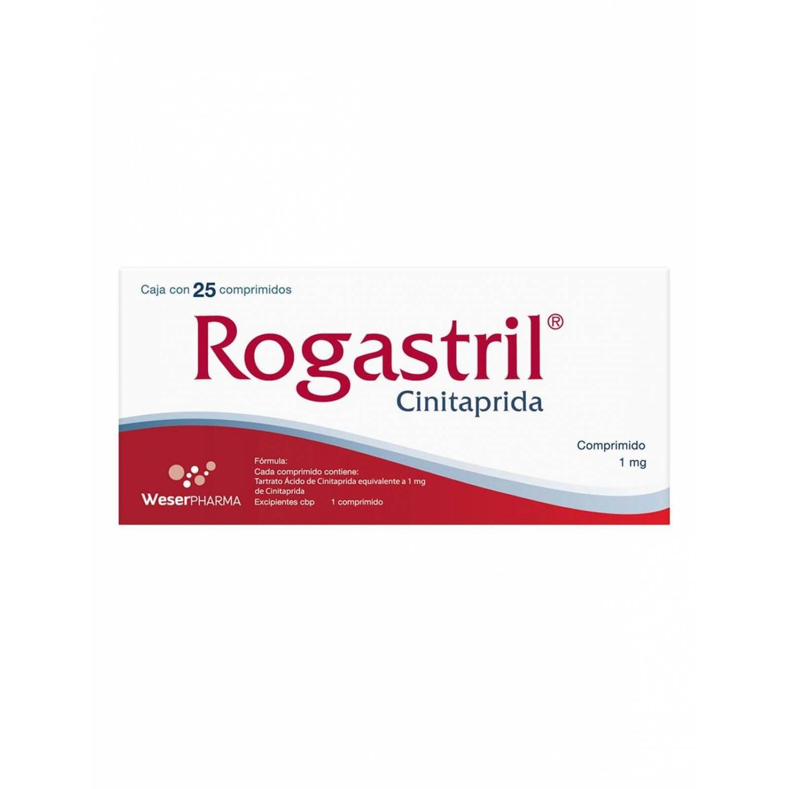 Rogastril 1 mg Caja Con 25 Comprimidos 
