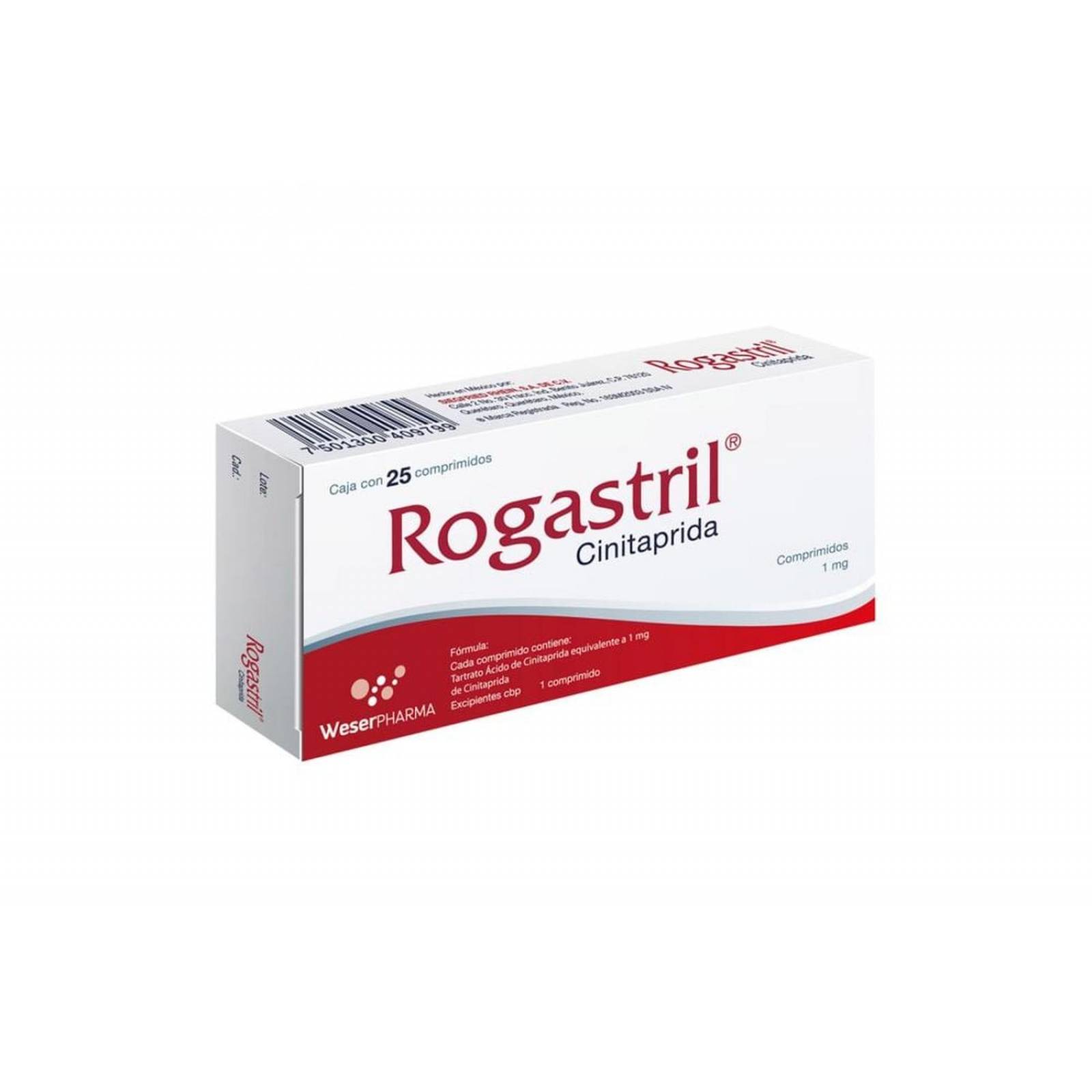 Rogastril 1 mg Caja Con 25 Comprimidos 