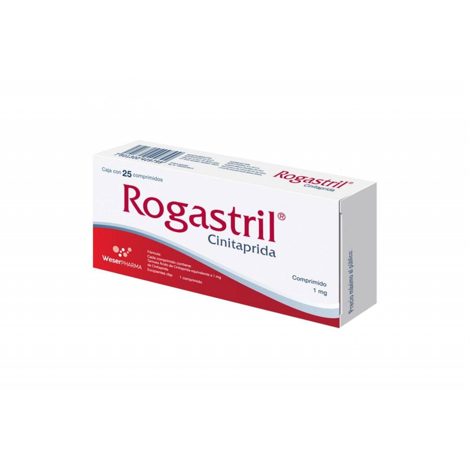 Rogastril 1 mg Caja Con 25 Comprimidos 