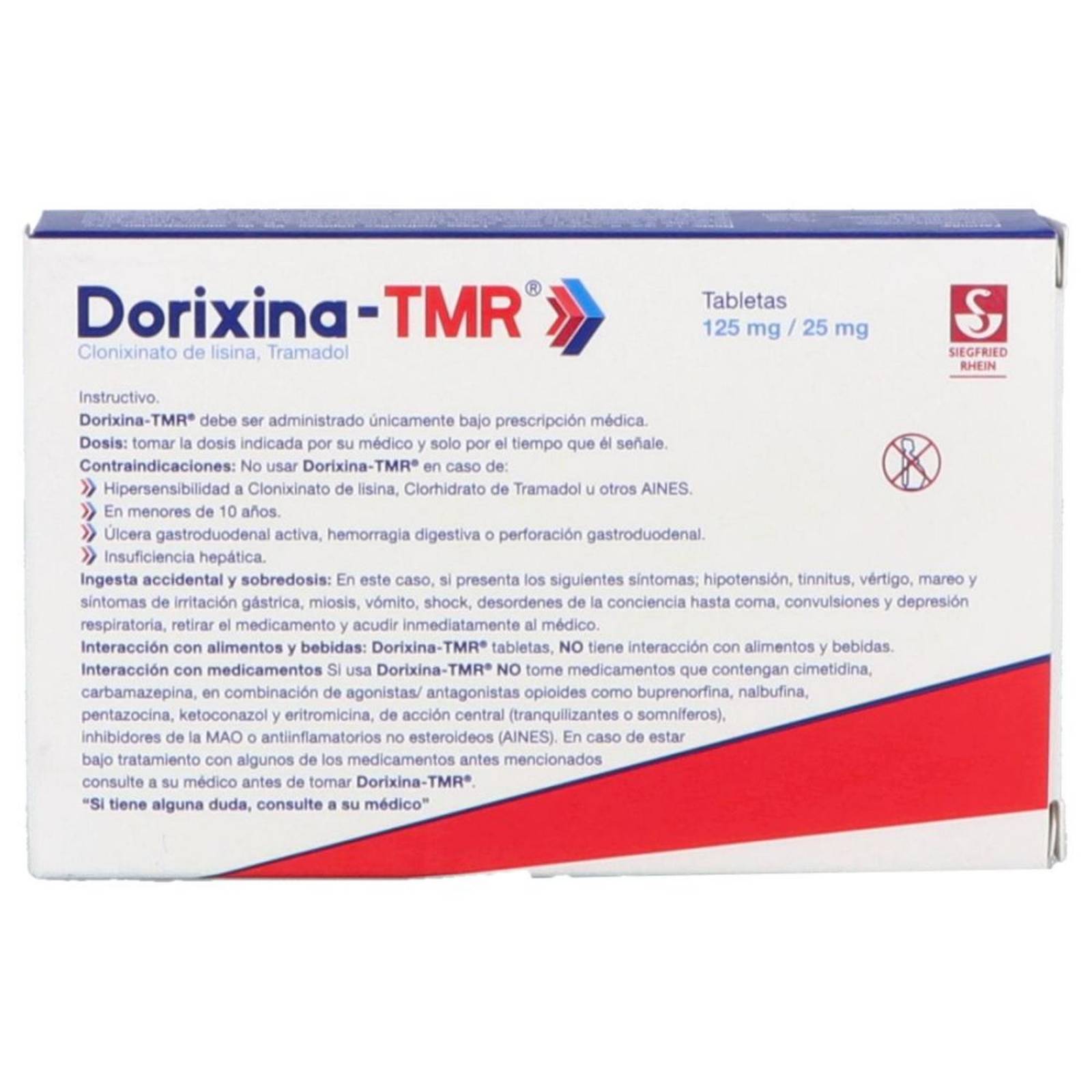 Dorixina Tmr 125 mg / 25 mg Caja Con 14 Tabletas 
