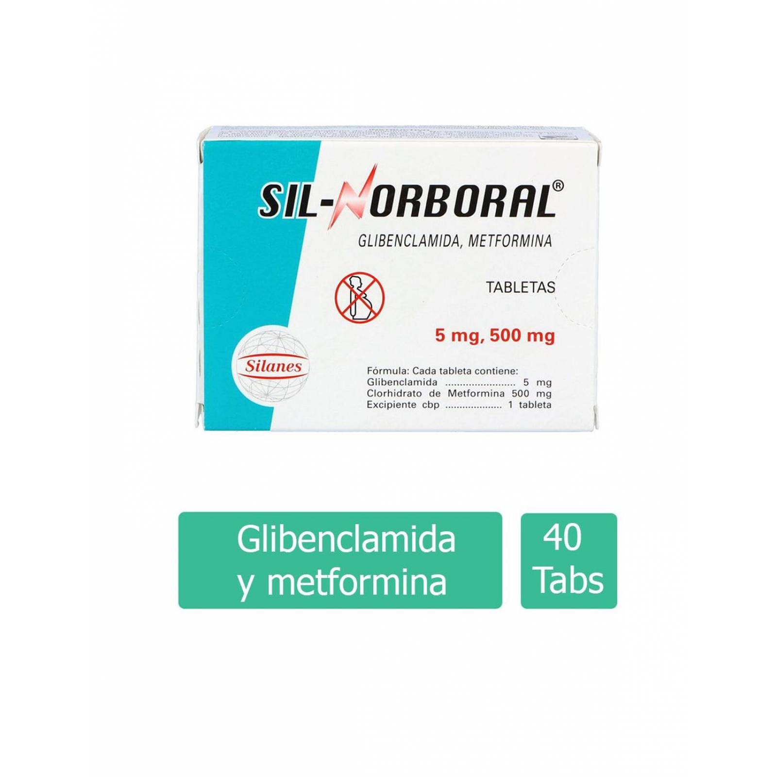 Sil Norboral 5 mg / 500 mg Caja Con 40 Tabletas 