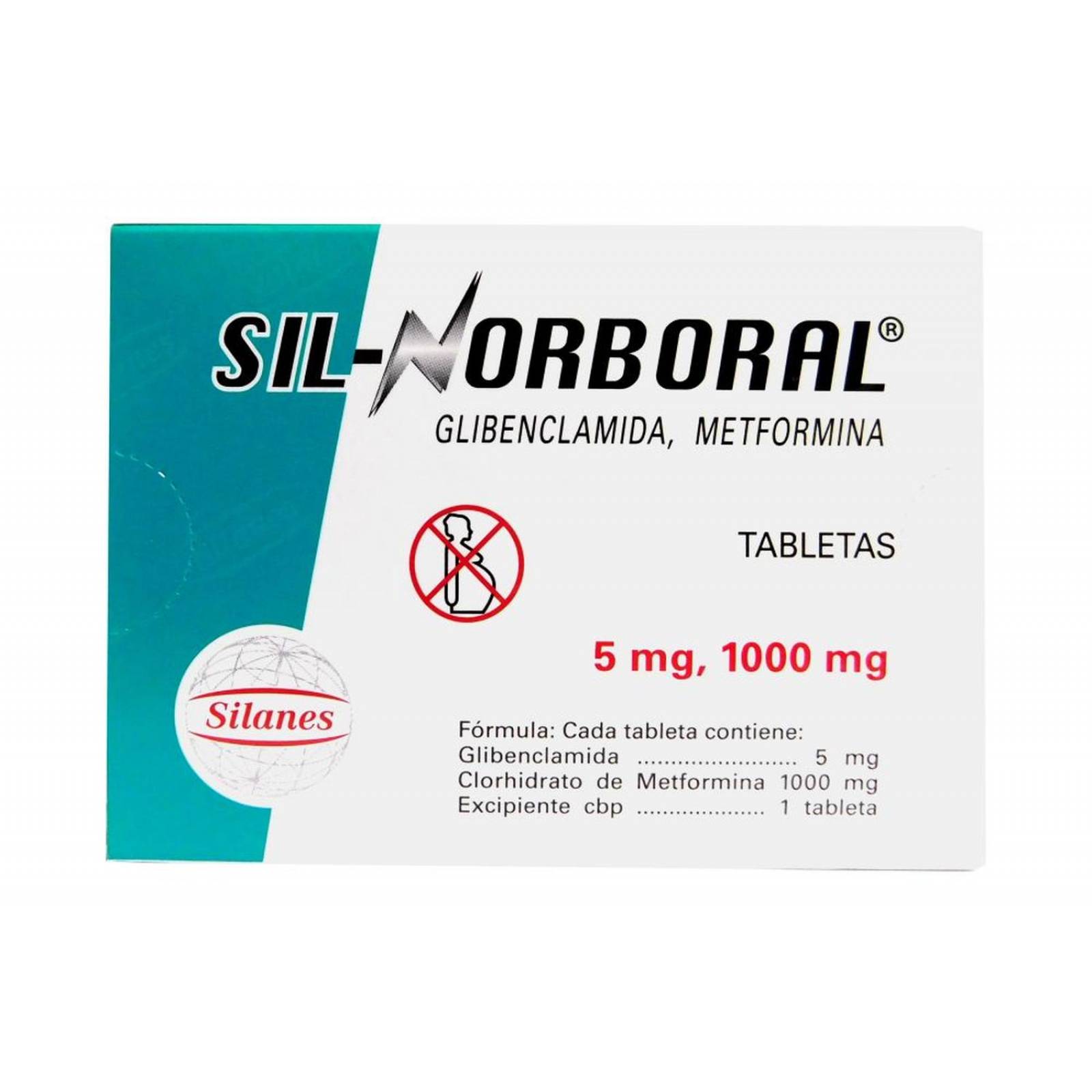 Sil Norboral 5 mg/1000 mg Caja Con 40 Tabletas 