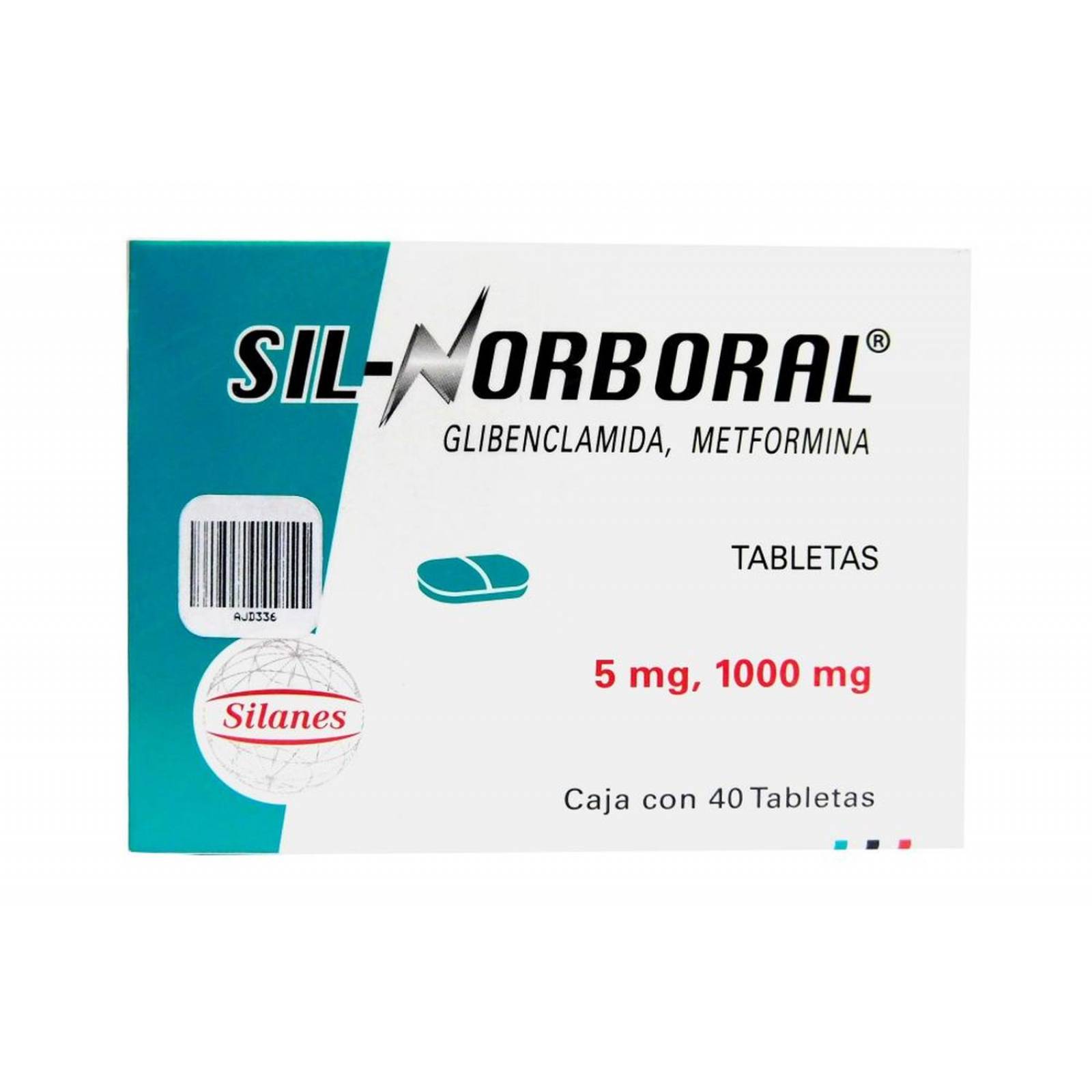 Sil Norboral 5 mg/1000 mg Caja Con 40 Tabletas 