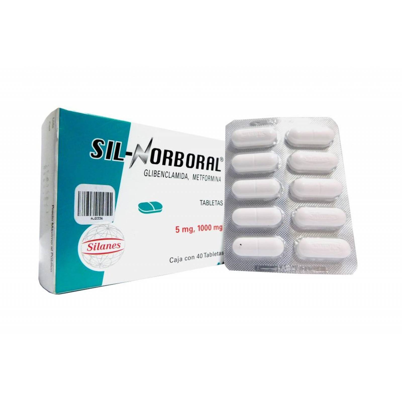 Sil Norboral 5 mg/1000 mg Caja Con 40 Tabletas 