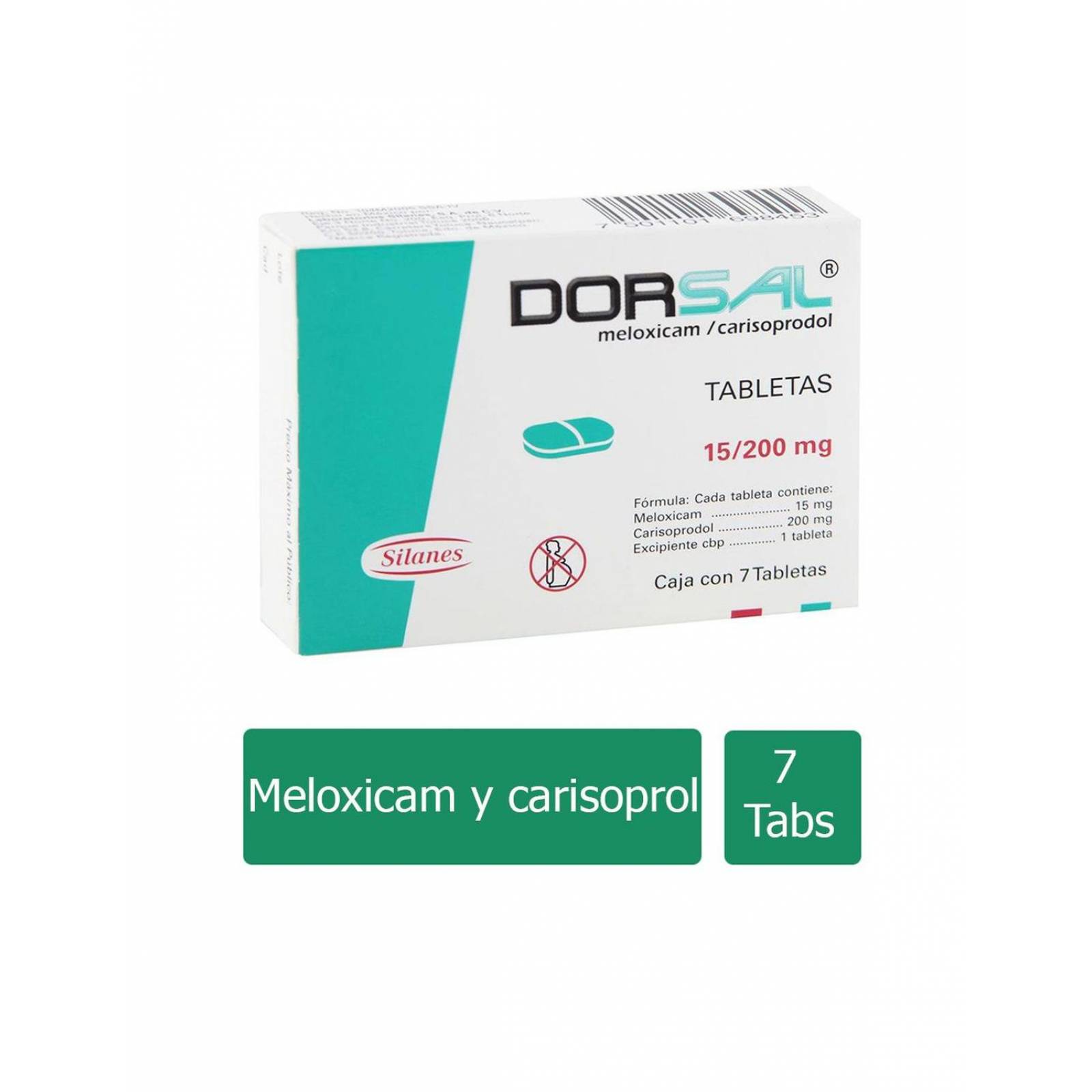 Dorsal 15 mg/200 mg Caja Con 7 Tabletas 