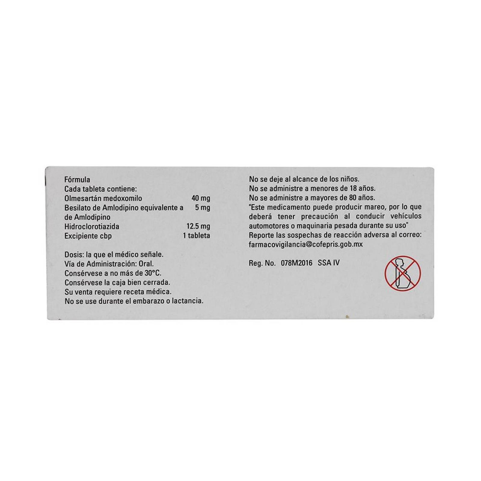 Almetec Tri 40 mg/ 5 mg/12.5 mg Caja con 28 Tabletas 