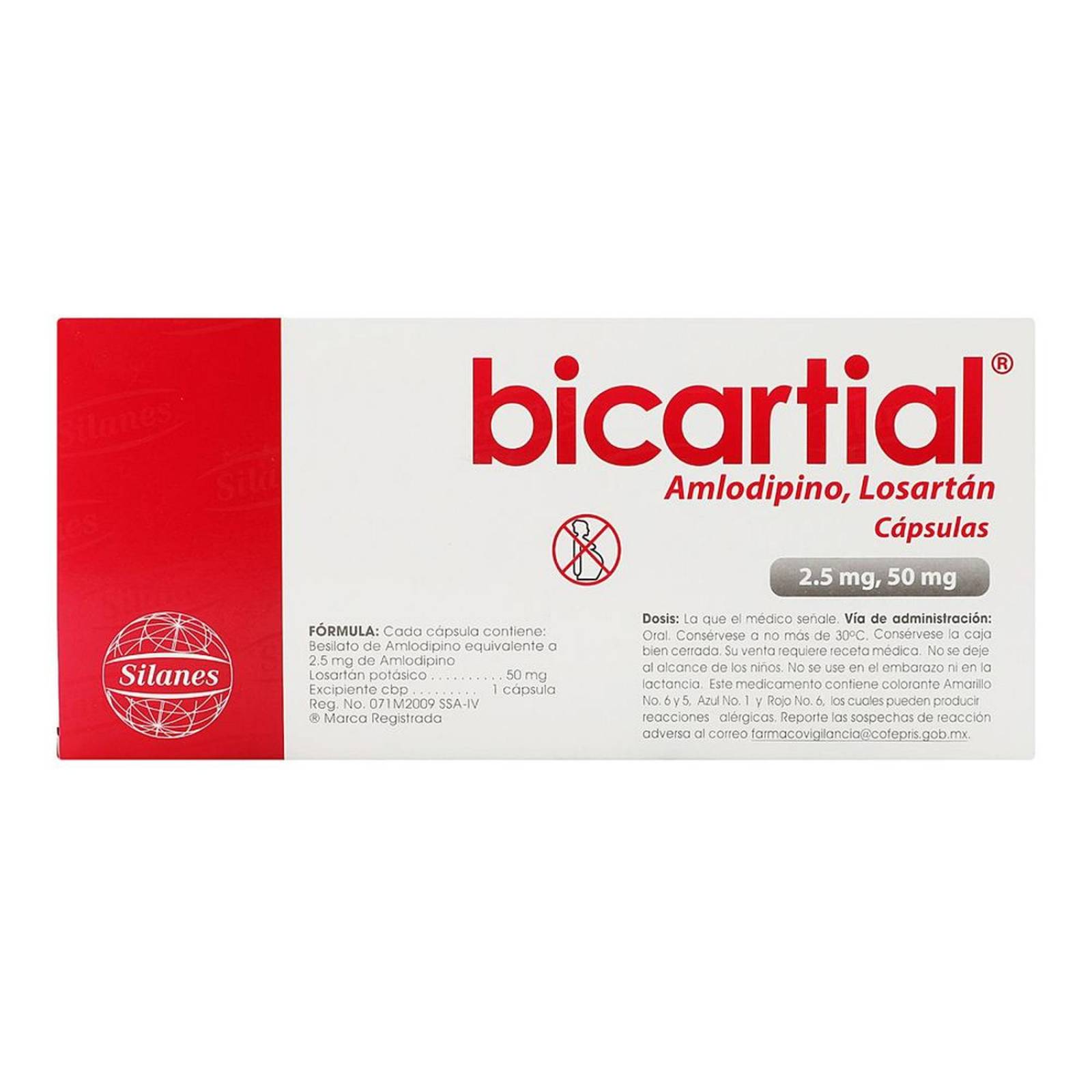 Bicartial 2.5 mg/50 mg Caja Con 30 Cápsulas 