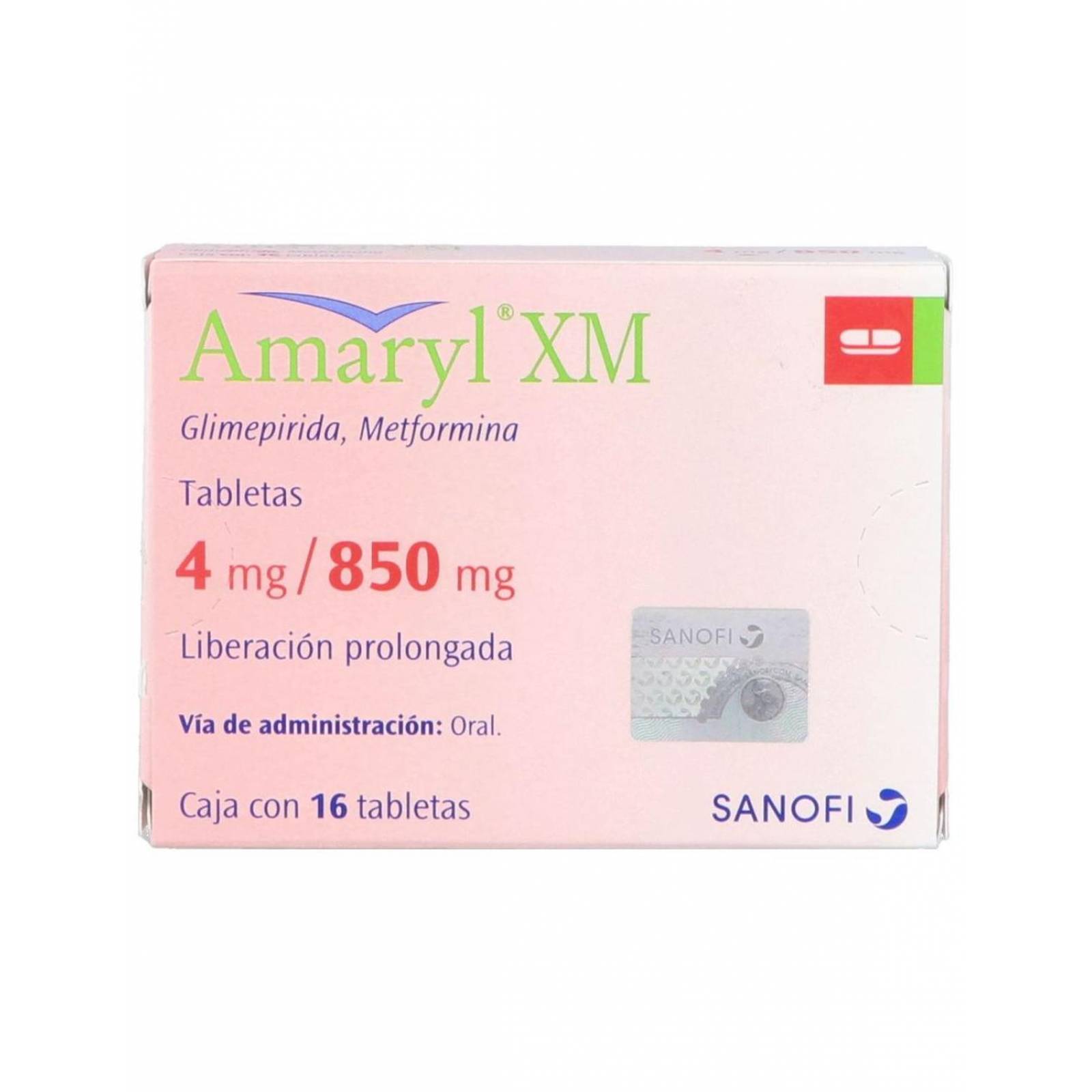 Amaryl XM 4 mg / 850 mg Caja Con 16 Tabletas 