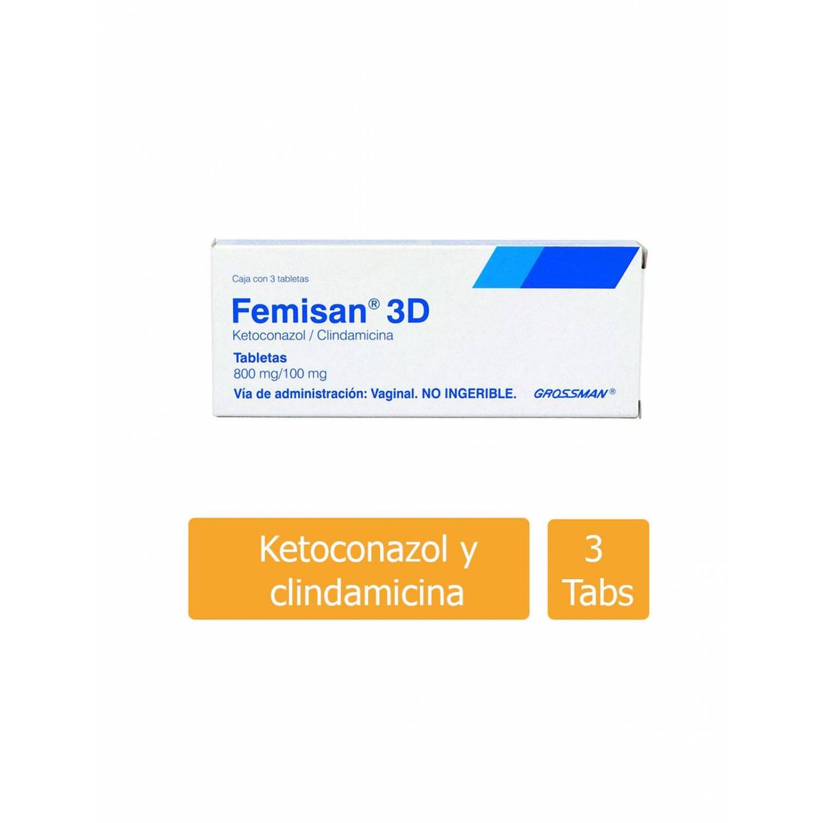 Femisan 3D 800 mg /100 mg Caja con 3 Tabletas 