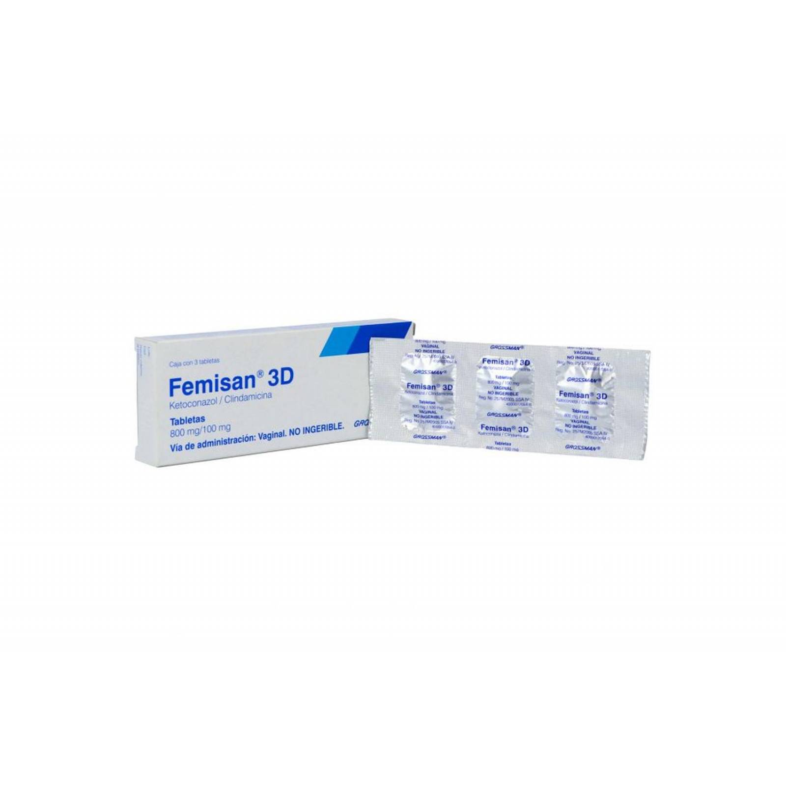 Femisan 3D 800 mg /100 mg Caja con 3 Tabletas 