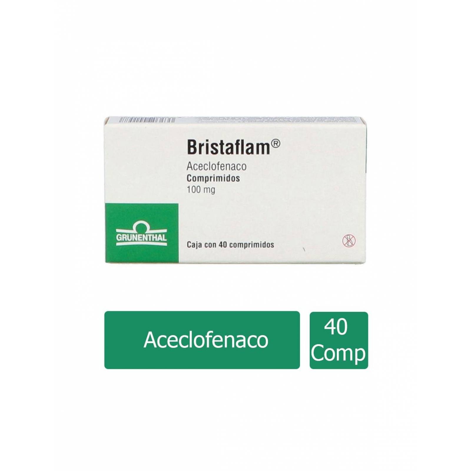 Bristaflam 100 mg Caja Con 40 Comprimidos 