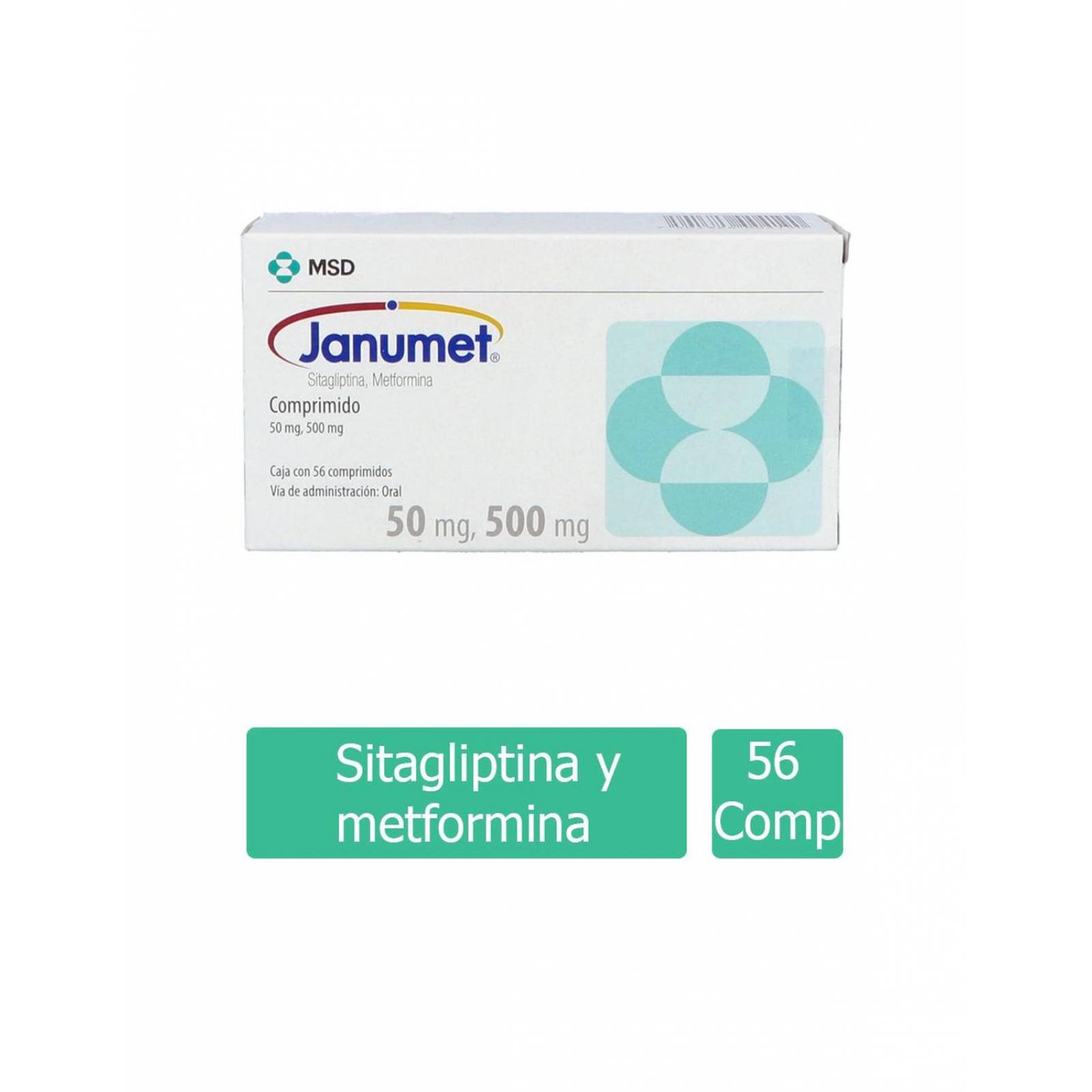 Janumet 50 mg Caja Con 56 Comprimidos 