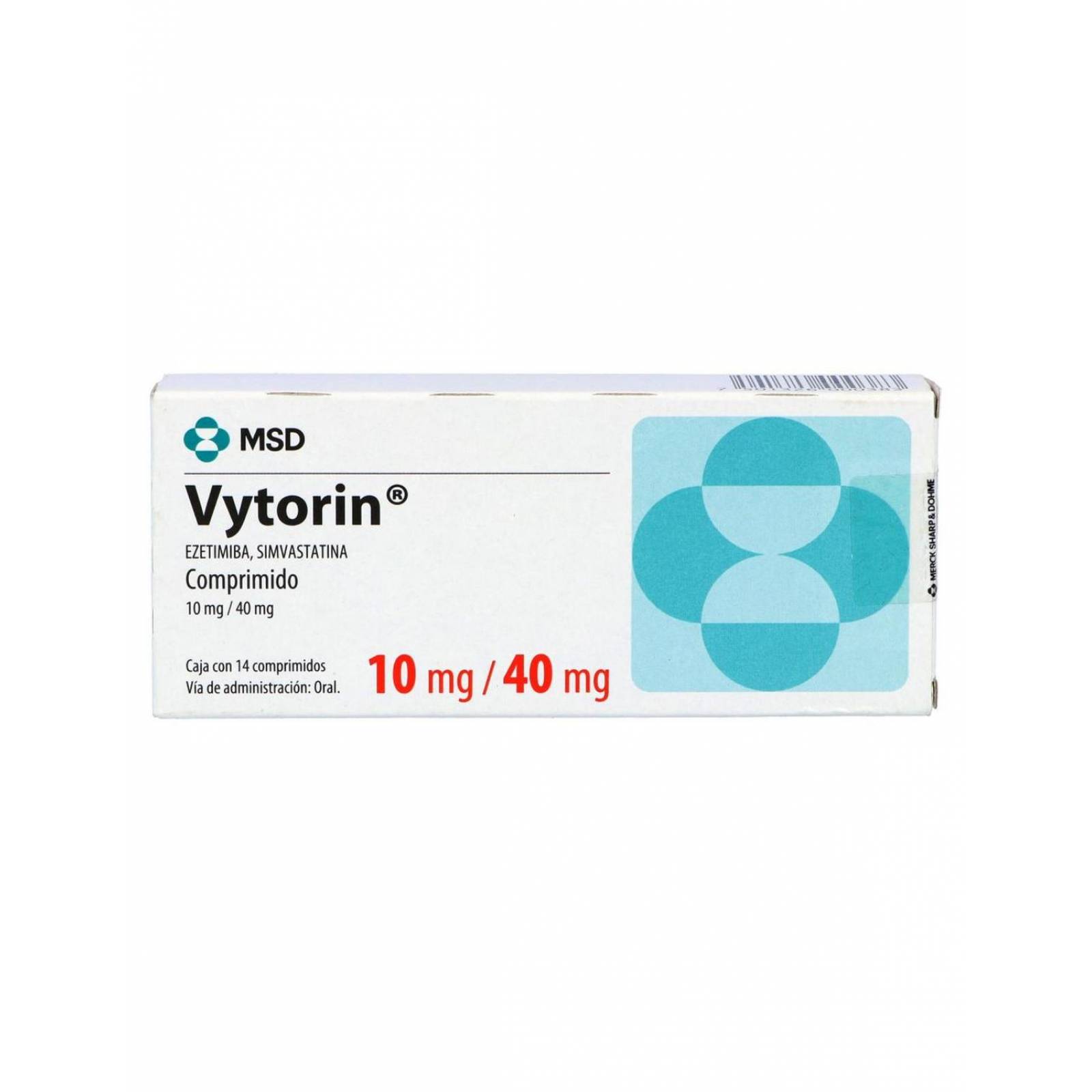Vytorin 10 mg / 40 mg Caja Con 14 Comprimidos 