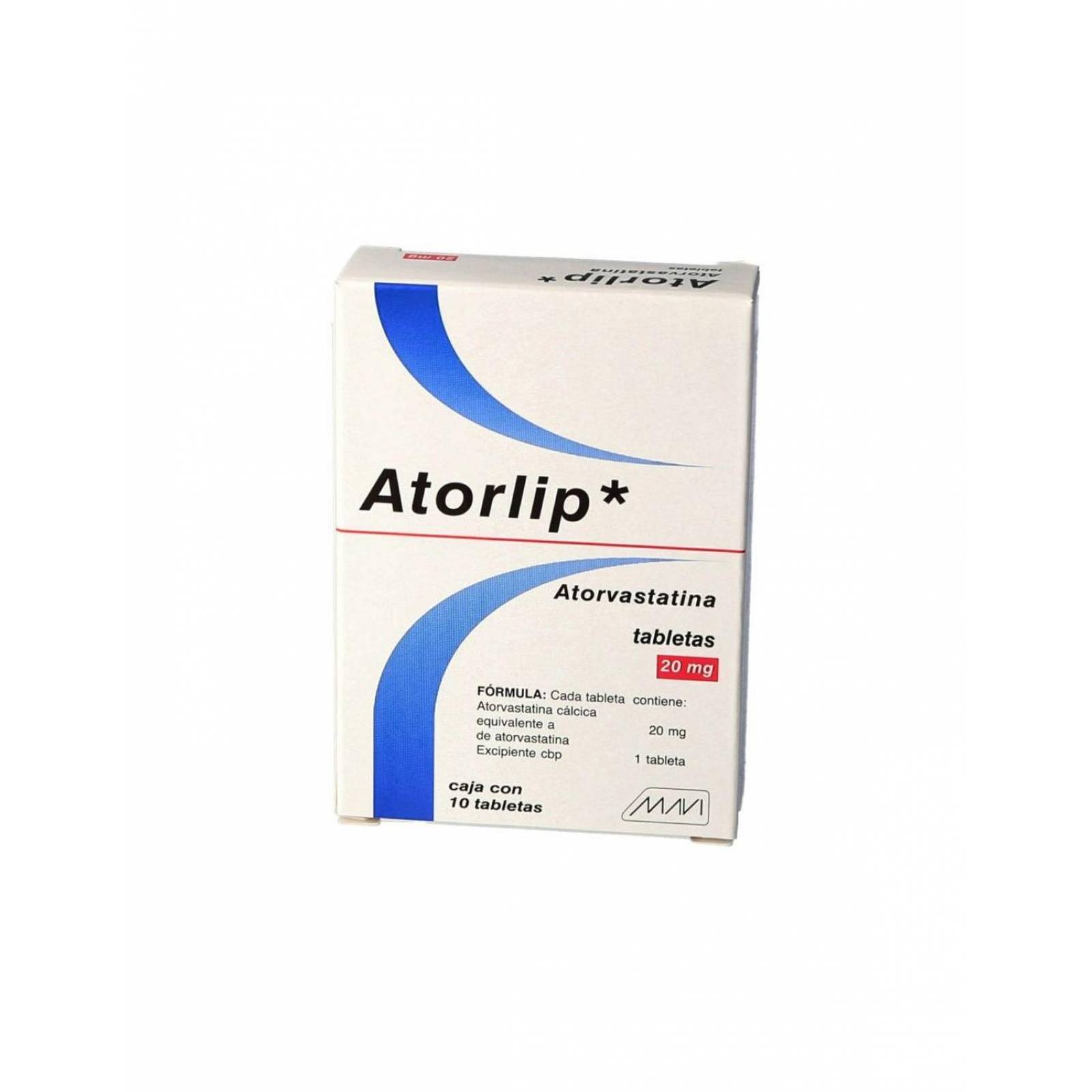 Atorlip 20 mg Caja Con 10 Tabletas 
