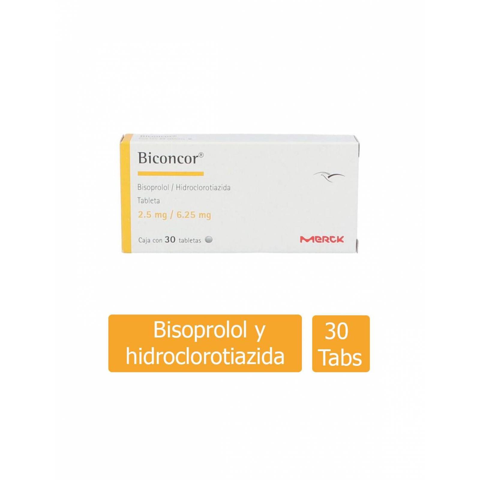 Biconcor 2.5 mg / 6.25 mg Caja Con 30 Tabletas 