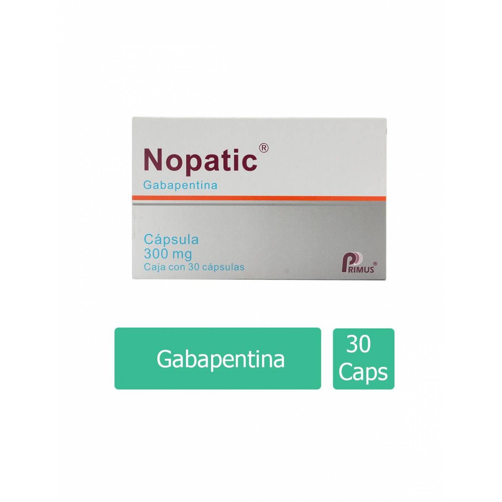 Nopatic 300 mg Caja Con 30 Cápsulas 