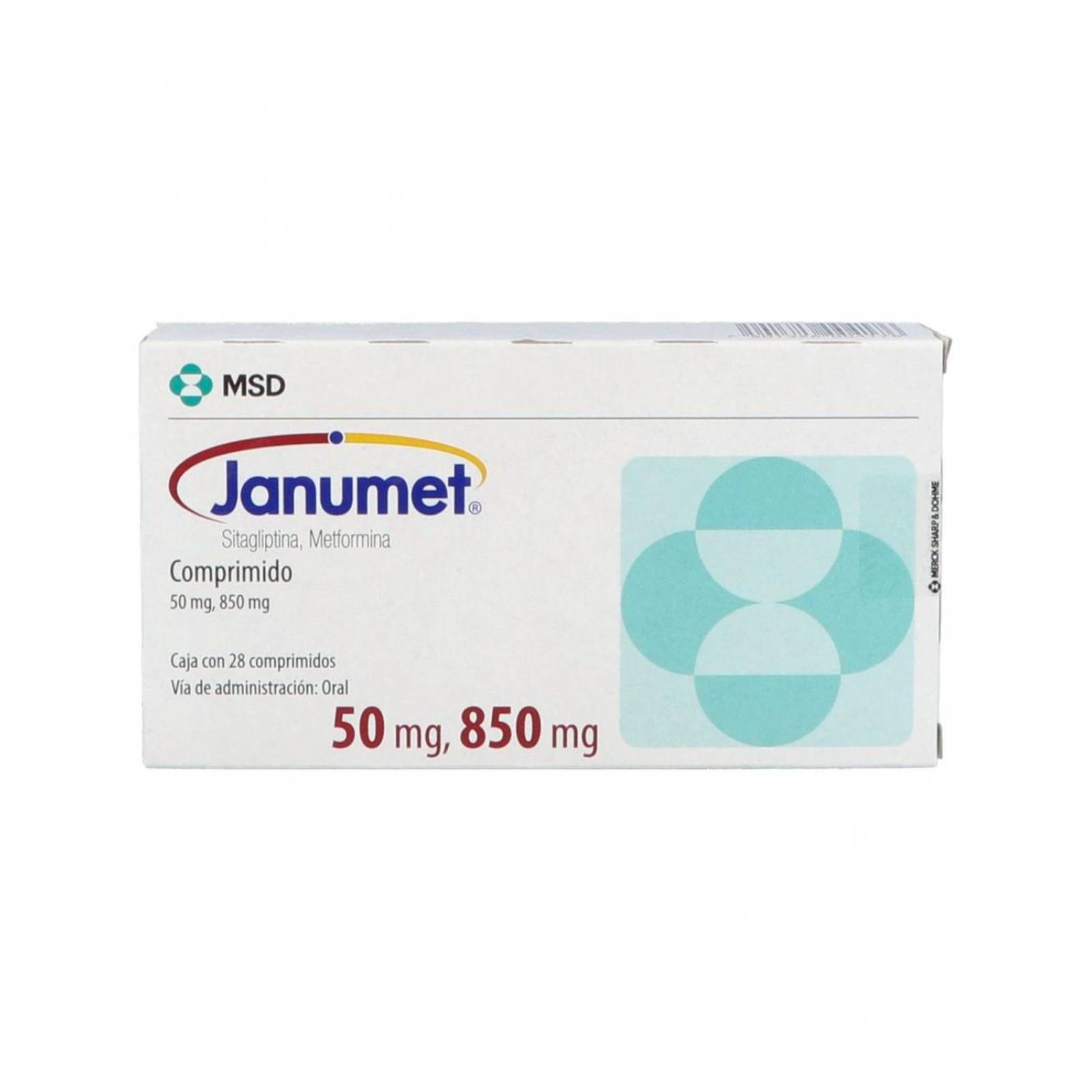 Janumet 50 mg / 850 mg Caja Con 28 Comprimidos 