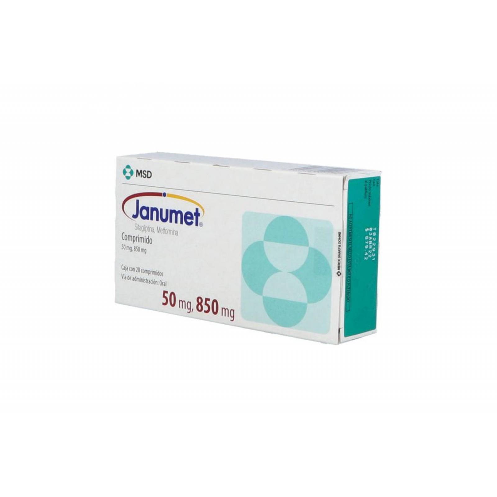 Janumet 50 mg / 850 mg Caja Con 28 Comprimidos 