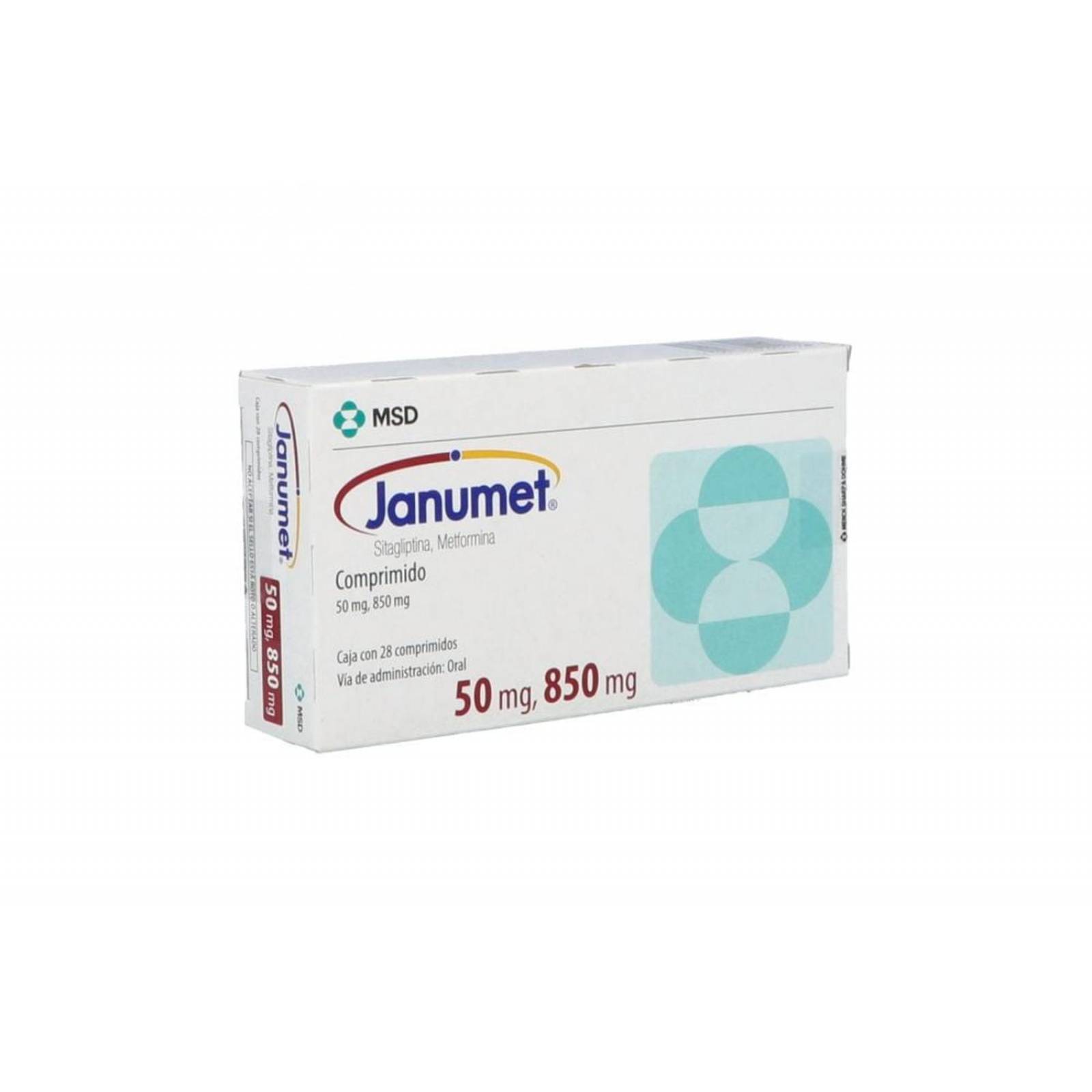 Janumet 50 mg / 850 mg Caja Con 28 Comprimidos 