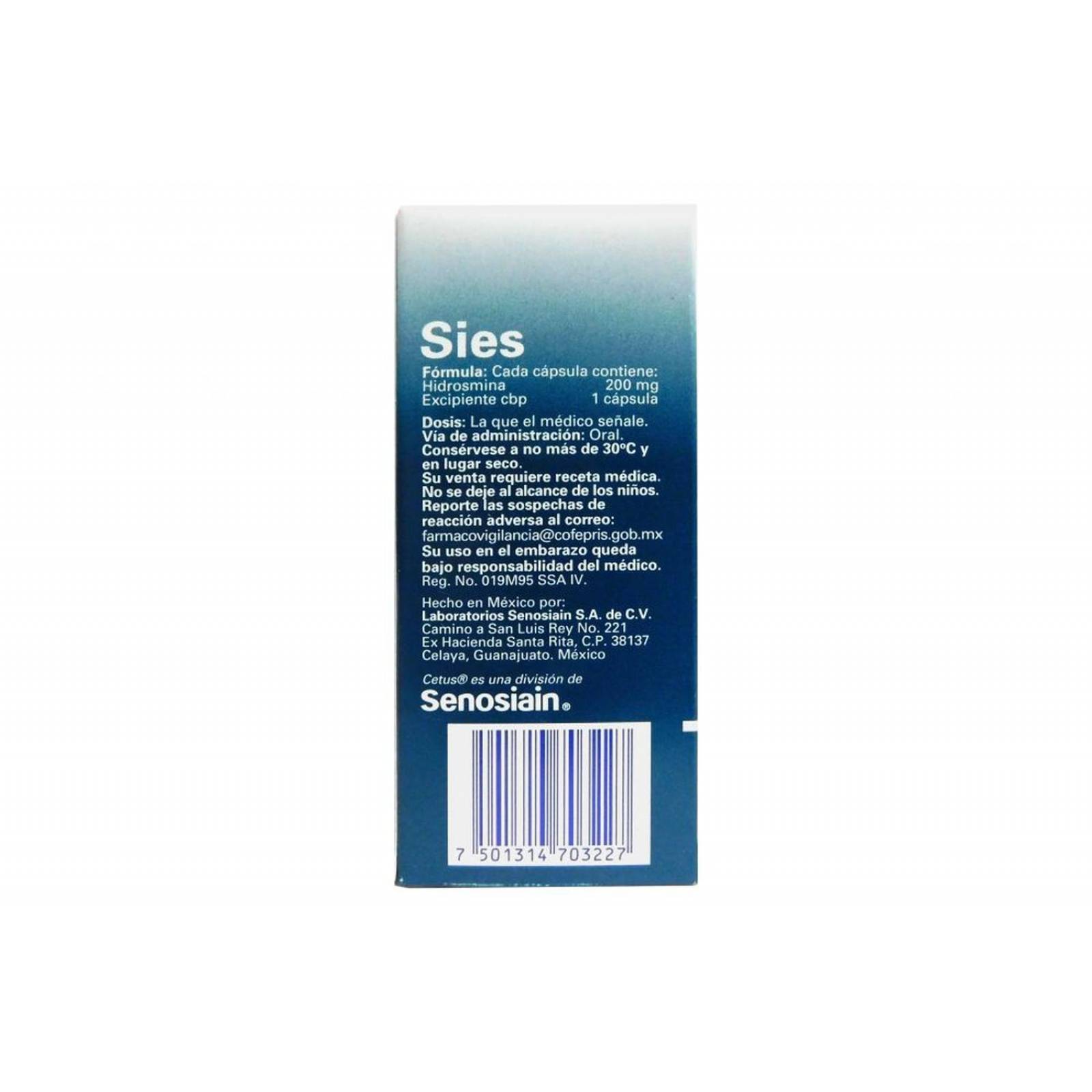 Sies 200 mg Caja Con 20 Cápsulas 