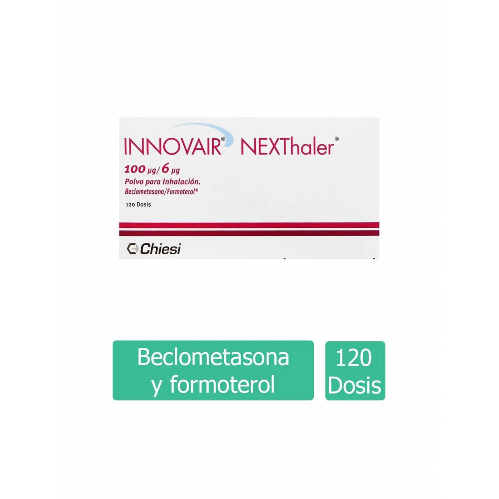 Innovair Nextha Polvo Para Inhalación 100 Mcg/6 Mcg Caja Con 120 Dosis 