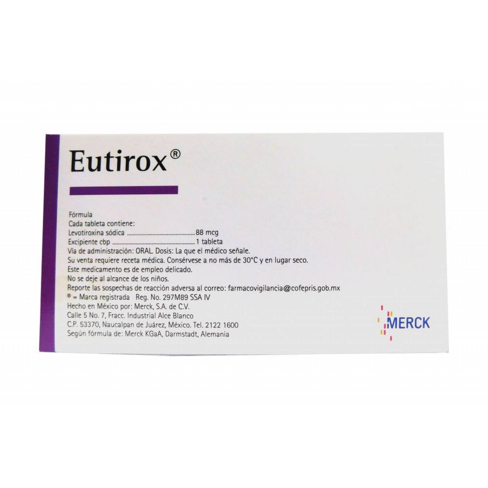 Eutirox 88 Mcg Caja Con 50 Tabletas 