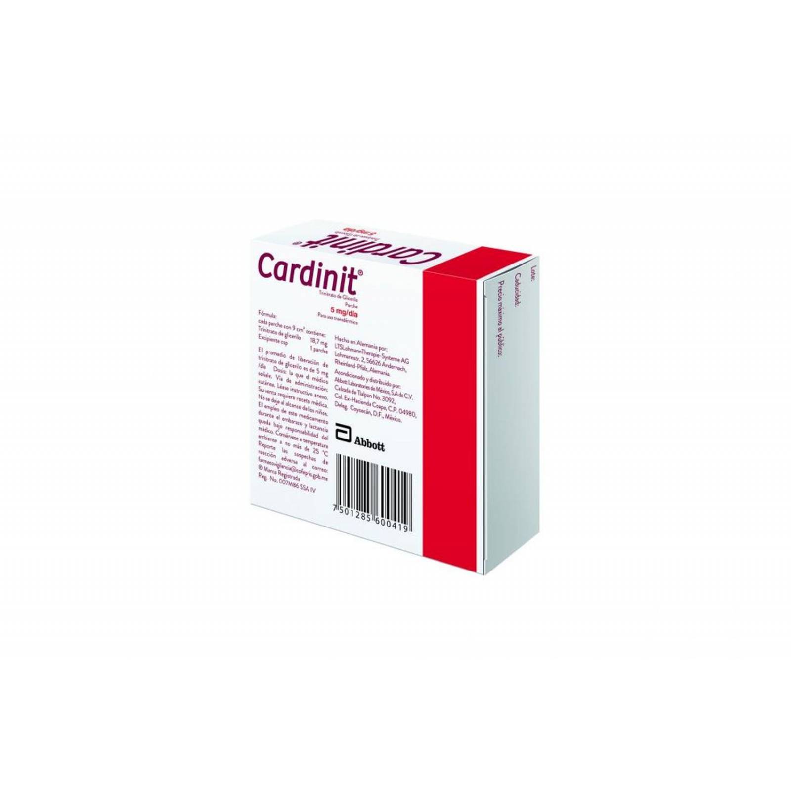 Cardinit 5 mg / Día Caja Con 7 Parches 