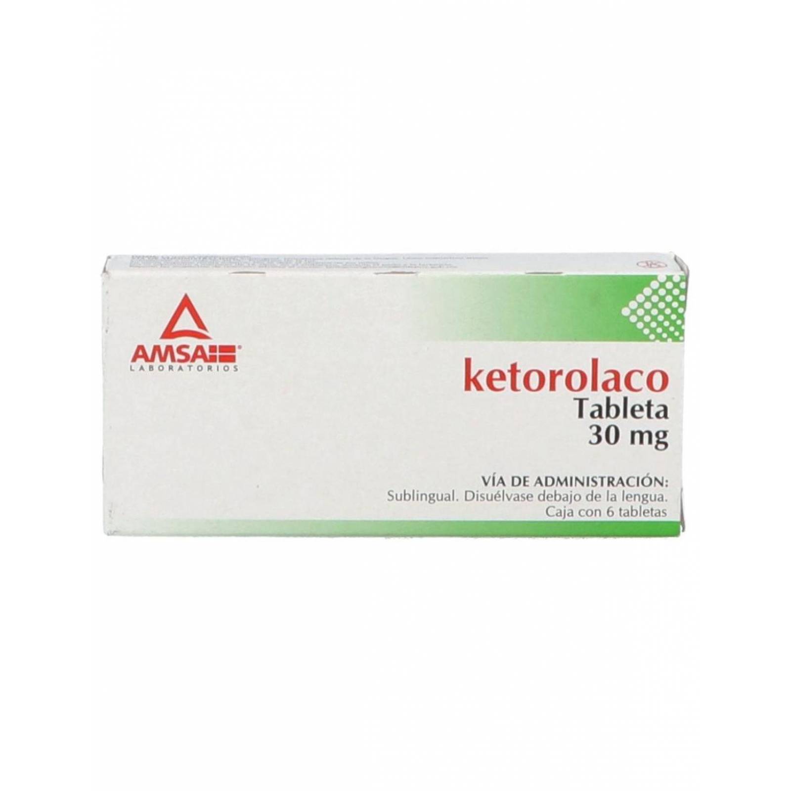 Ketorolaco Sublingual 30 mg Caja Con 6 Tabletas 