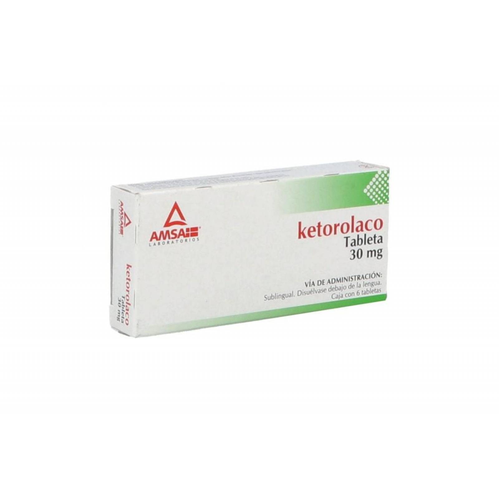 Ketorolaco Sublingual 30 mg Caja Con 6 Tabletas 