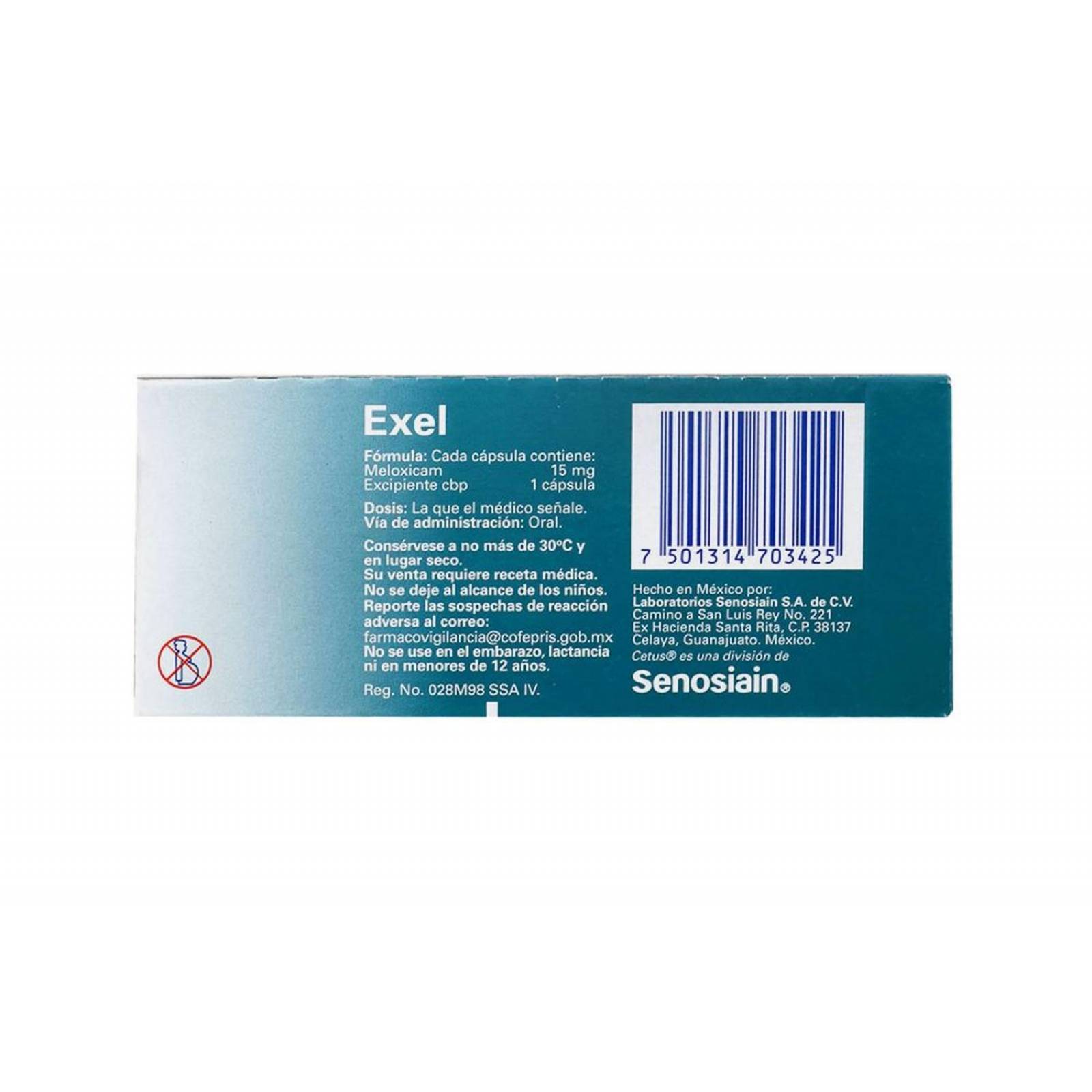 Exel 15 mg Caja Con 20 Cápsulas 