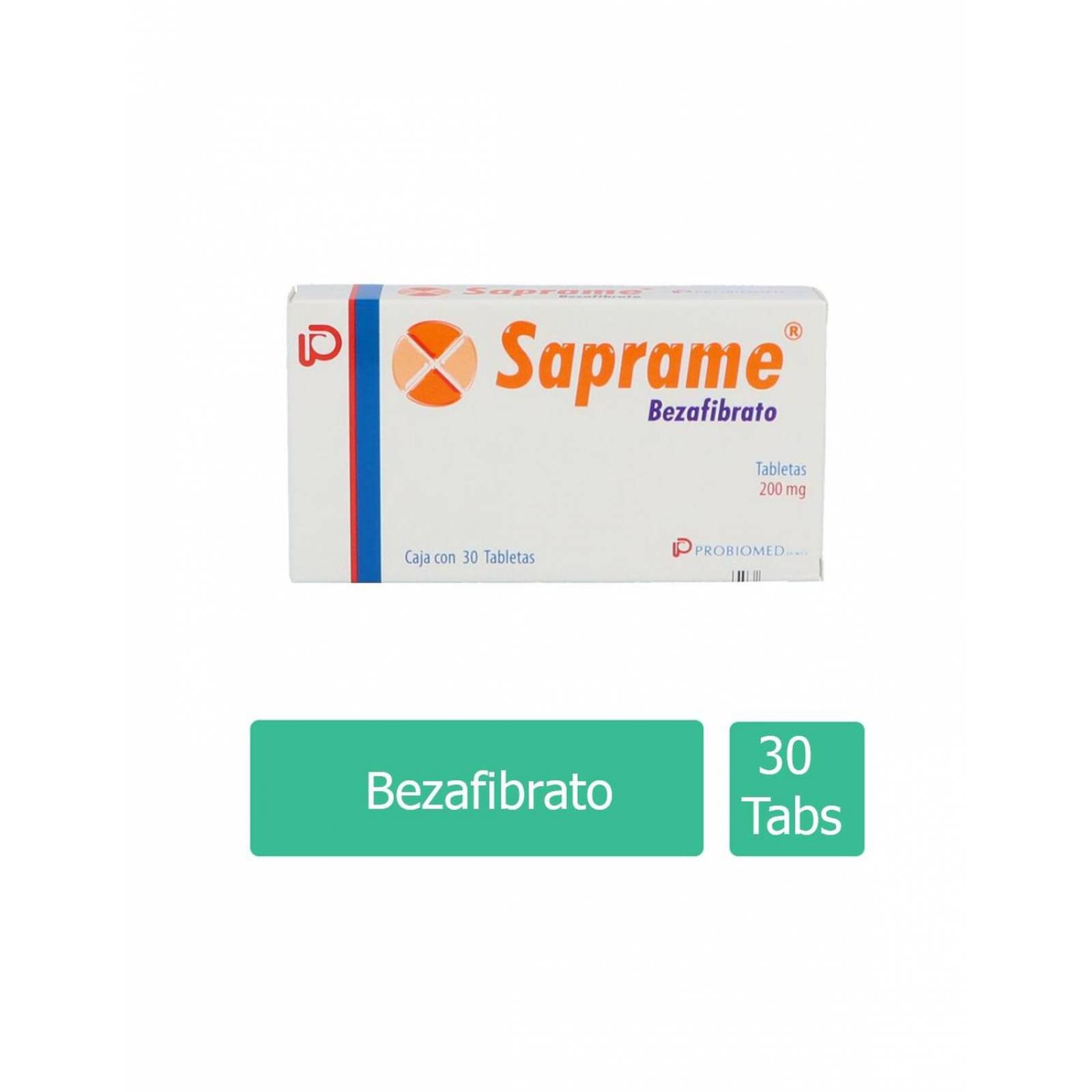 Saprame 200 mg Caja Con 30 Tabletas 