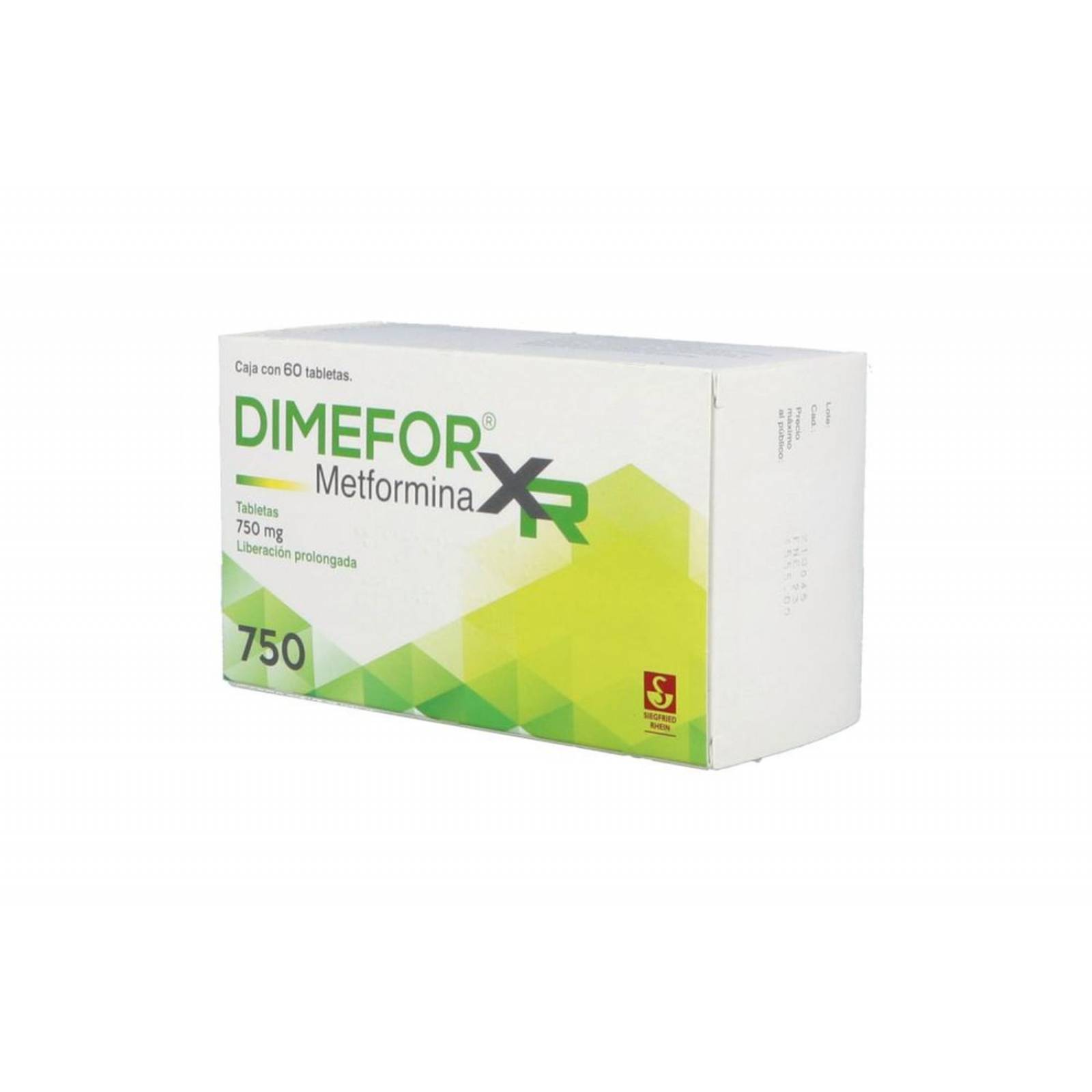 Dimefor Xr 750 mg Caja Con 60 Tabletas de Liberación Prolongada 