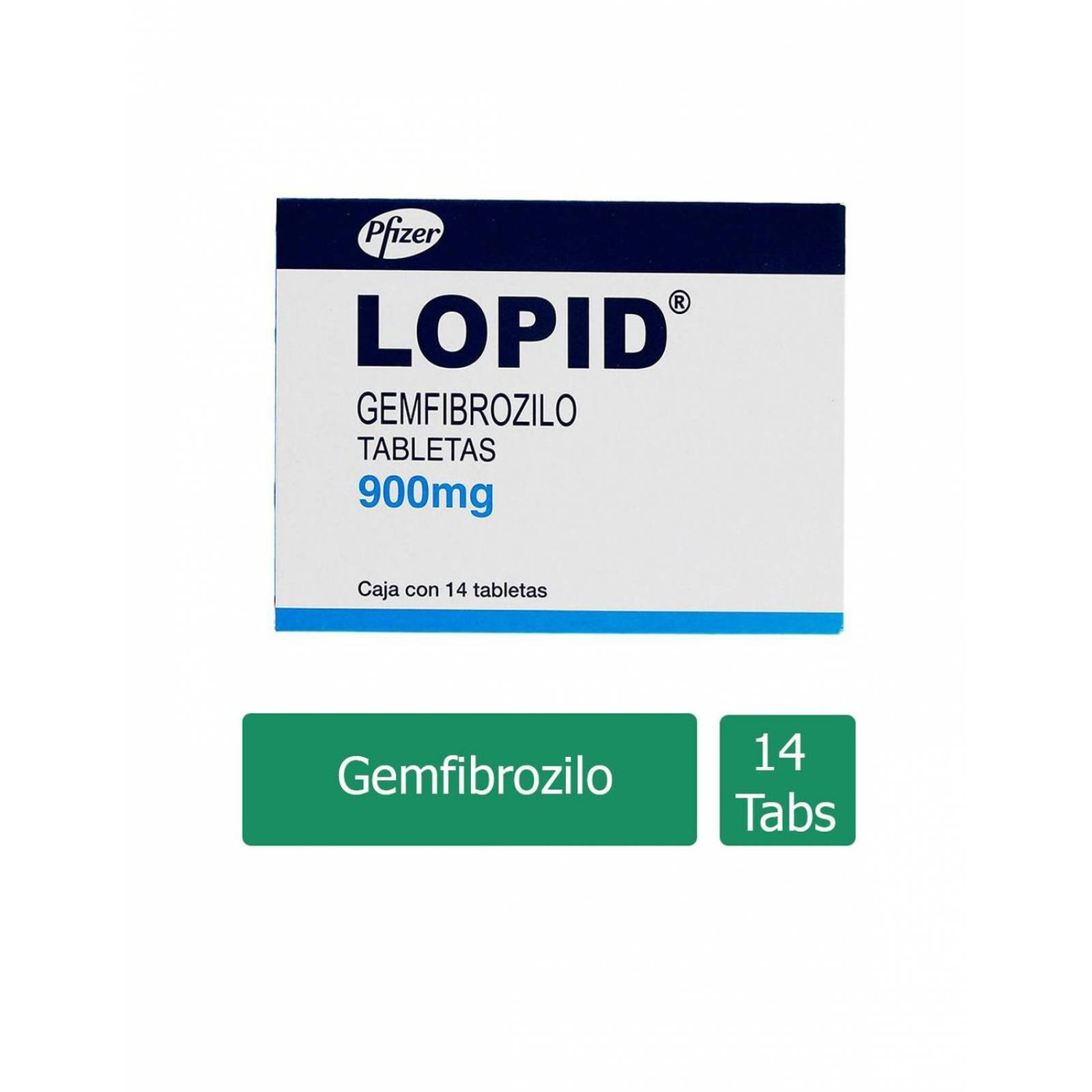 Lopid 900 mg Caja Con 14 Tabletas 