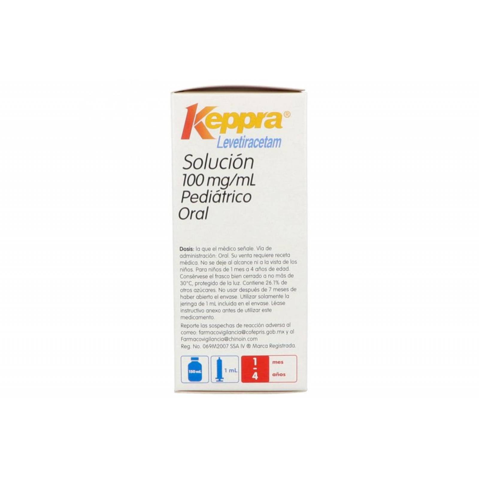 Keppra Solución 100 mg / mL Caja Con Frasco 150 mL 