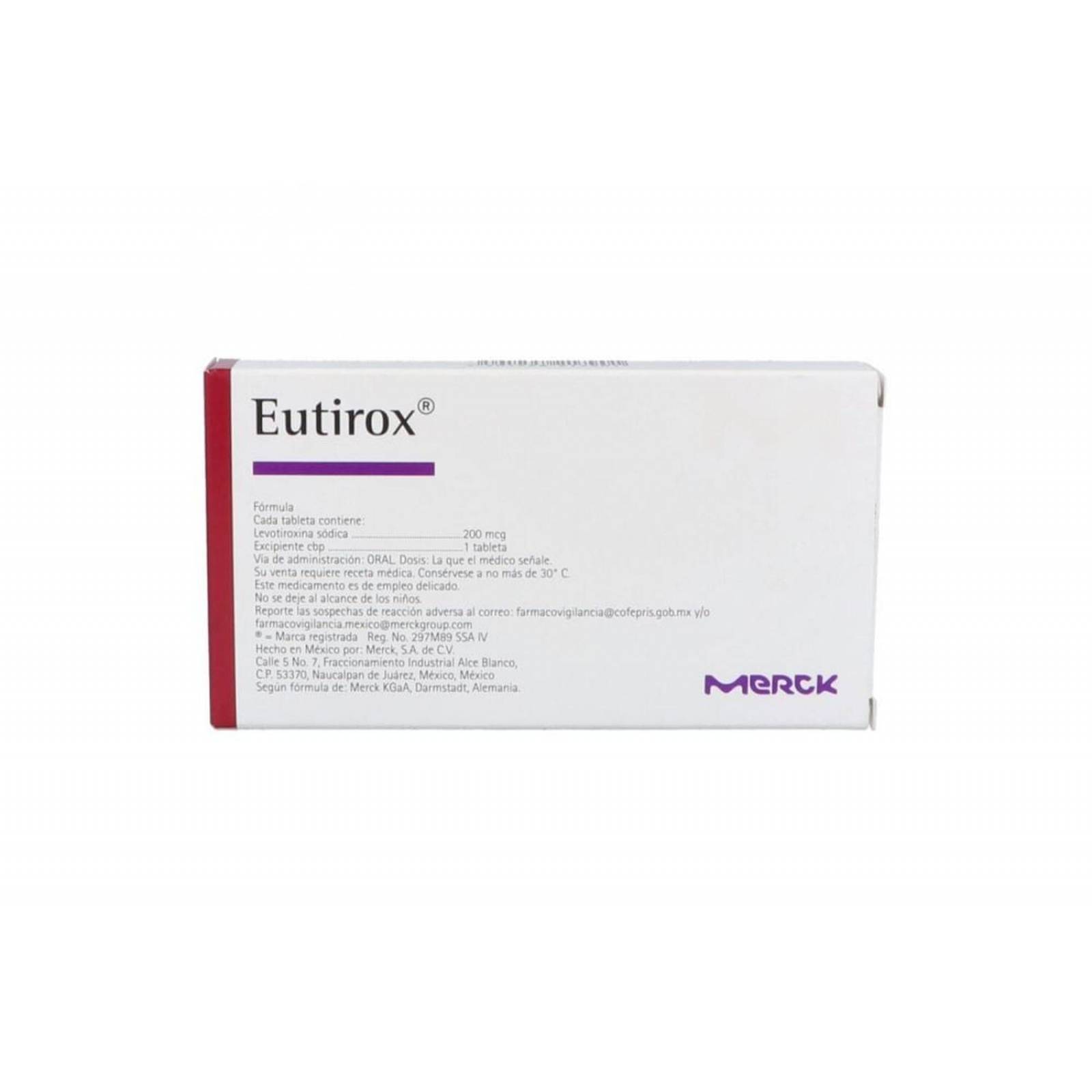 Eutirox 200 mcg Caja Con 50 Tabletas 